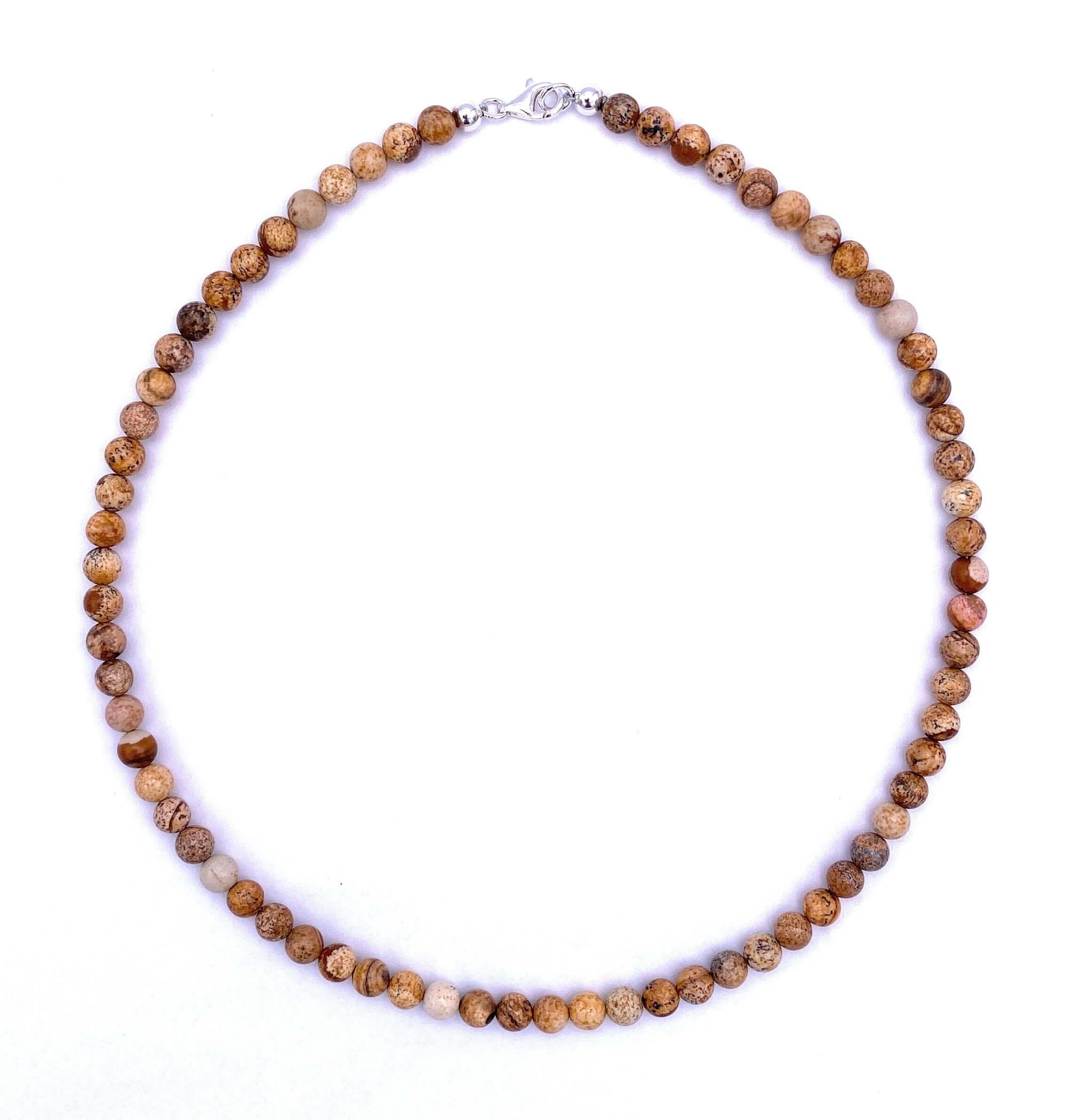 Landschafts-Jaspis Kugel Halskette 6mm