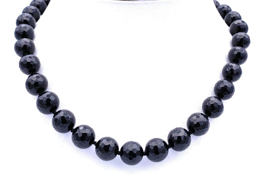 Facettierte Onyx Halskette 12mm