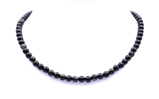 Gold-Obsidian Halskette