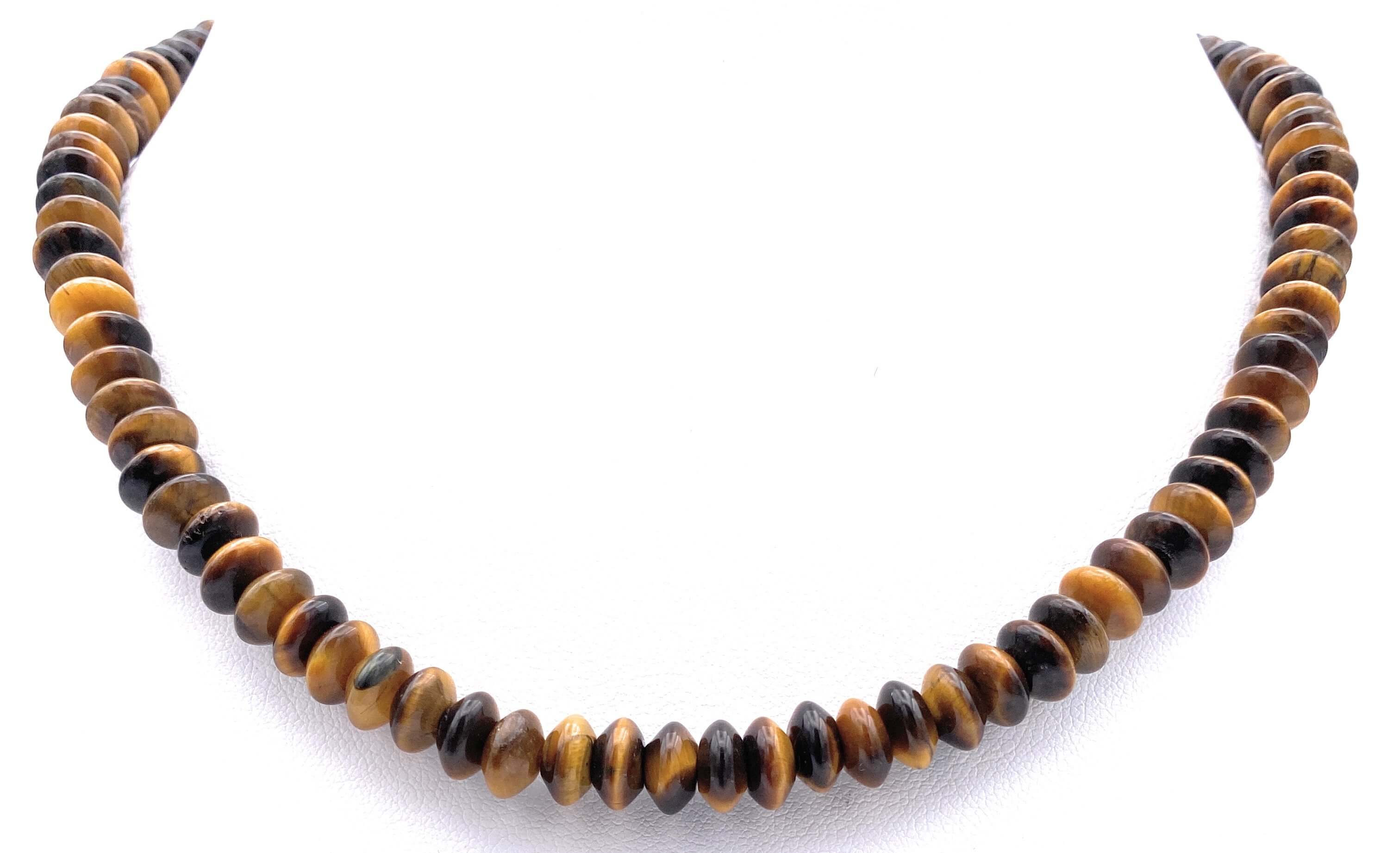 Tigerauge Linsen Halskette 8mm