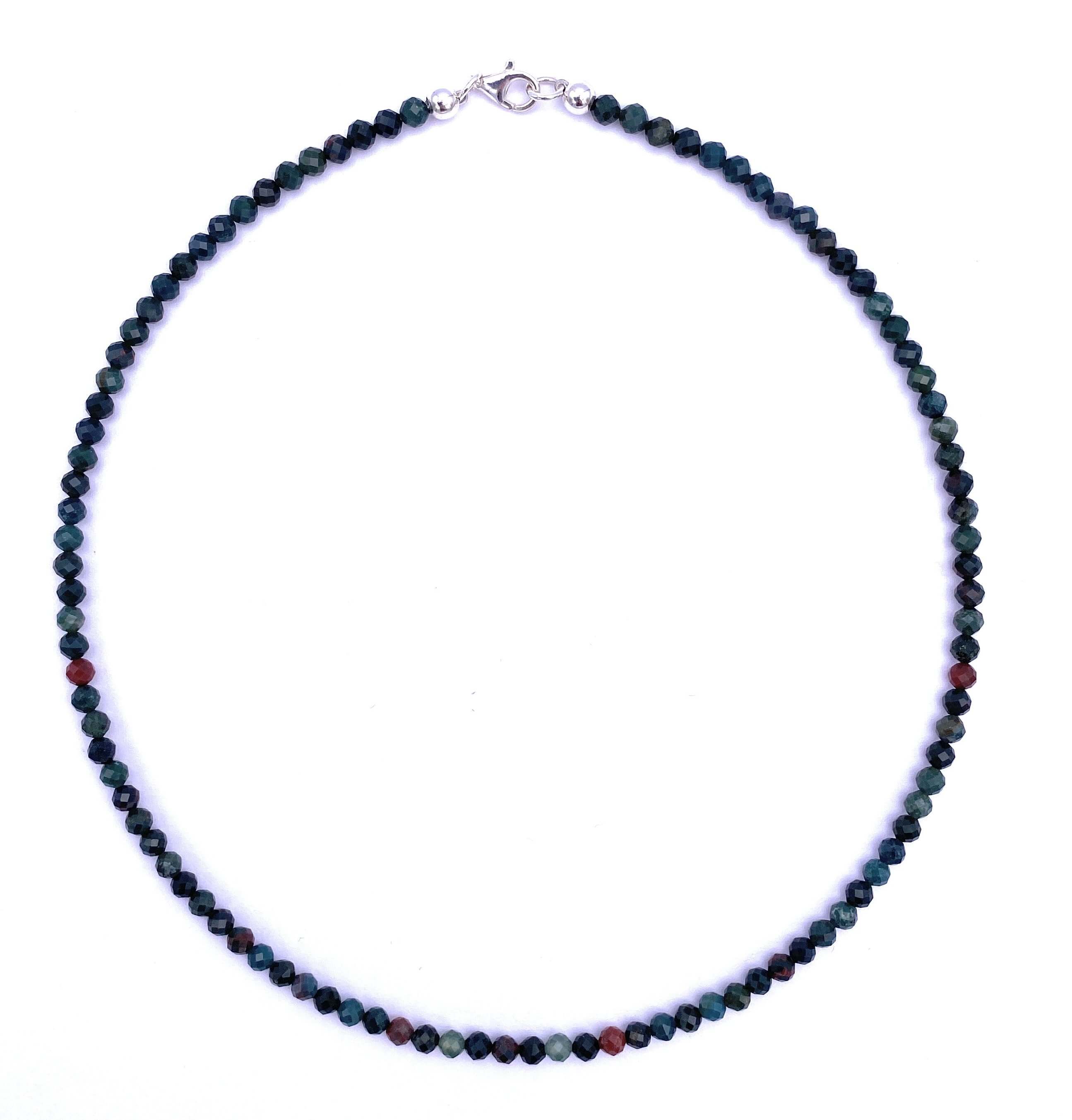 Facettierte Heliotrop Halskette 4mm