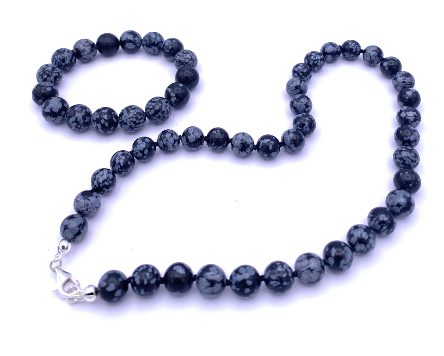 Schneeflocken-Obsidian Halskette 10mm