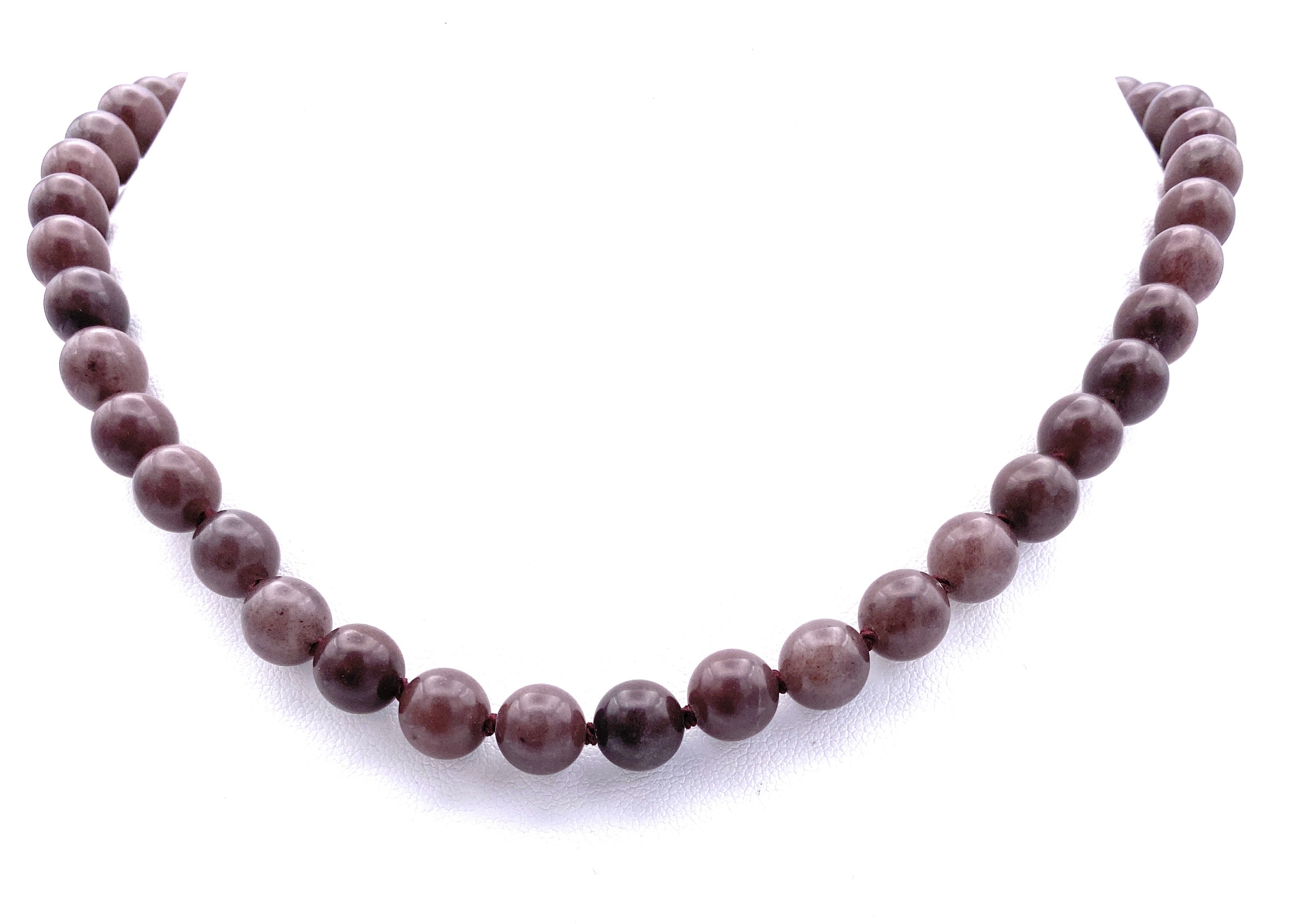 Lavendel-Aventurin Kugel Halskette 8mm