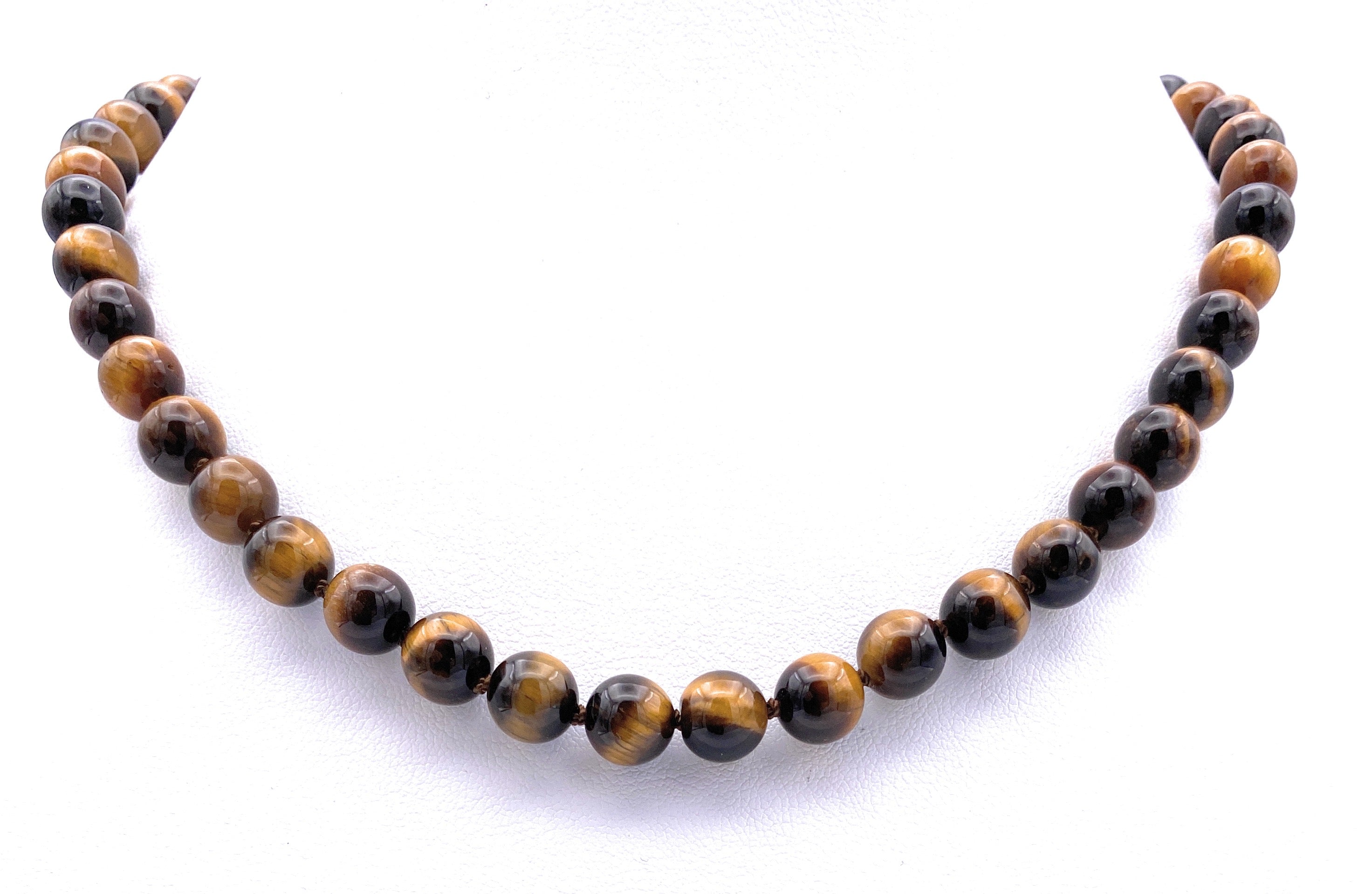 Tigerauge Kugel Halskette 8mm