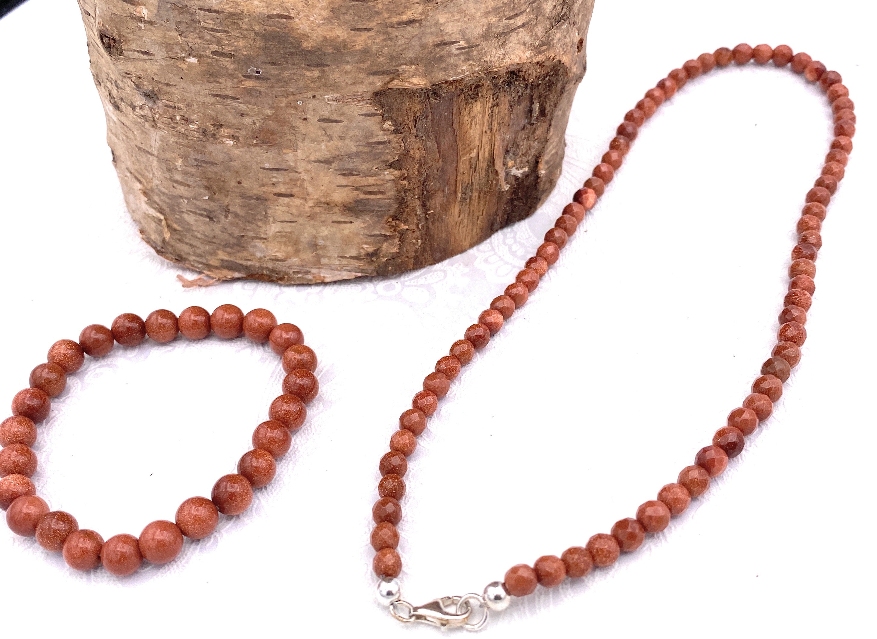 Facettierte Goldfluss Halskette