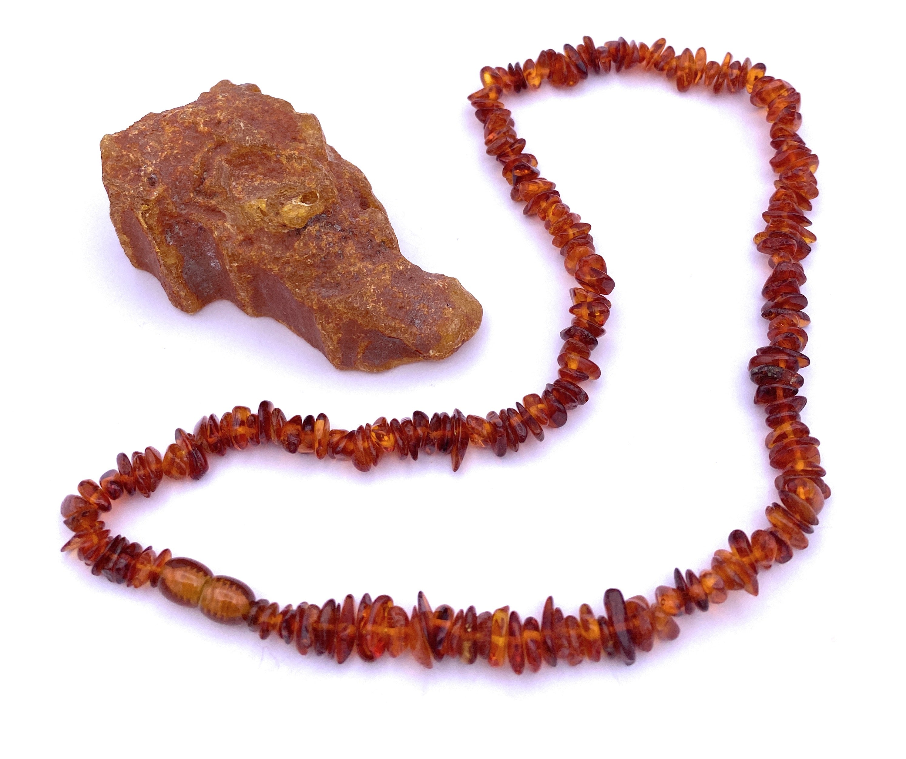 Bernstein Chips Halskette 8mm