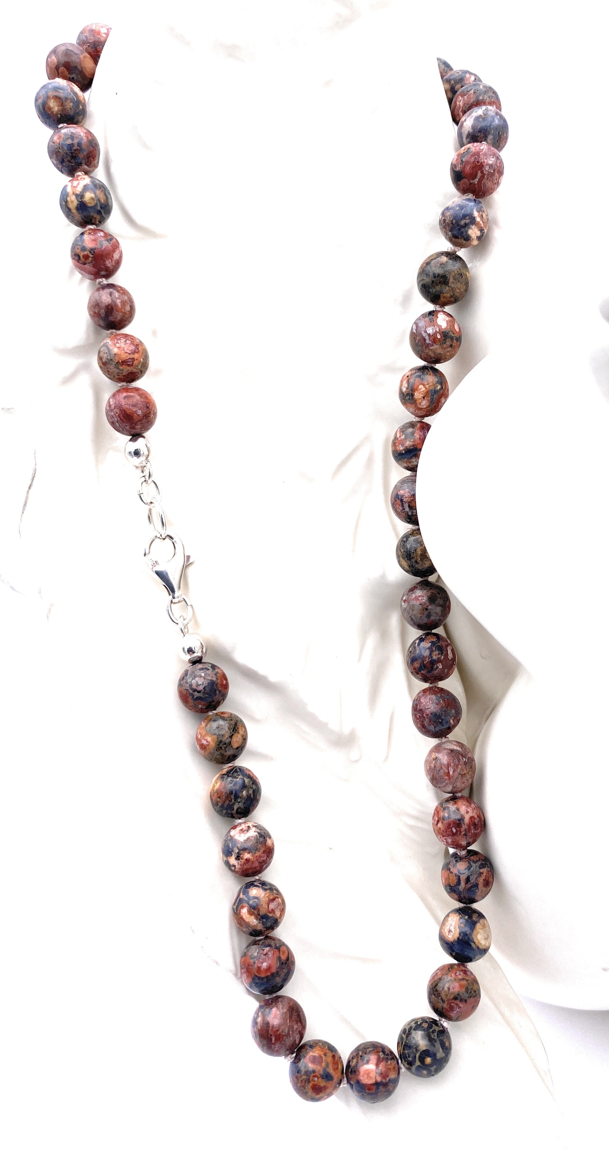 Leoparden-Jaspis Kugel Halskette 8mm