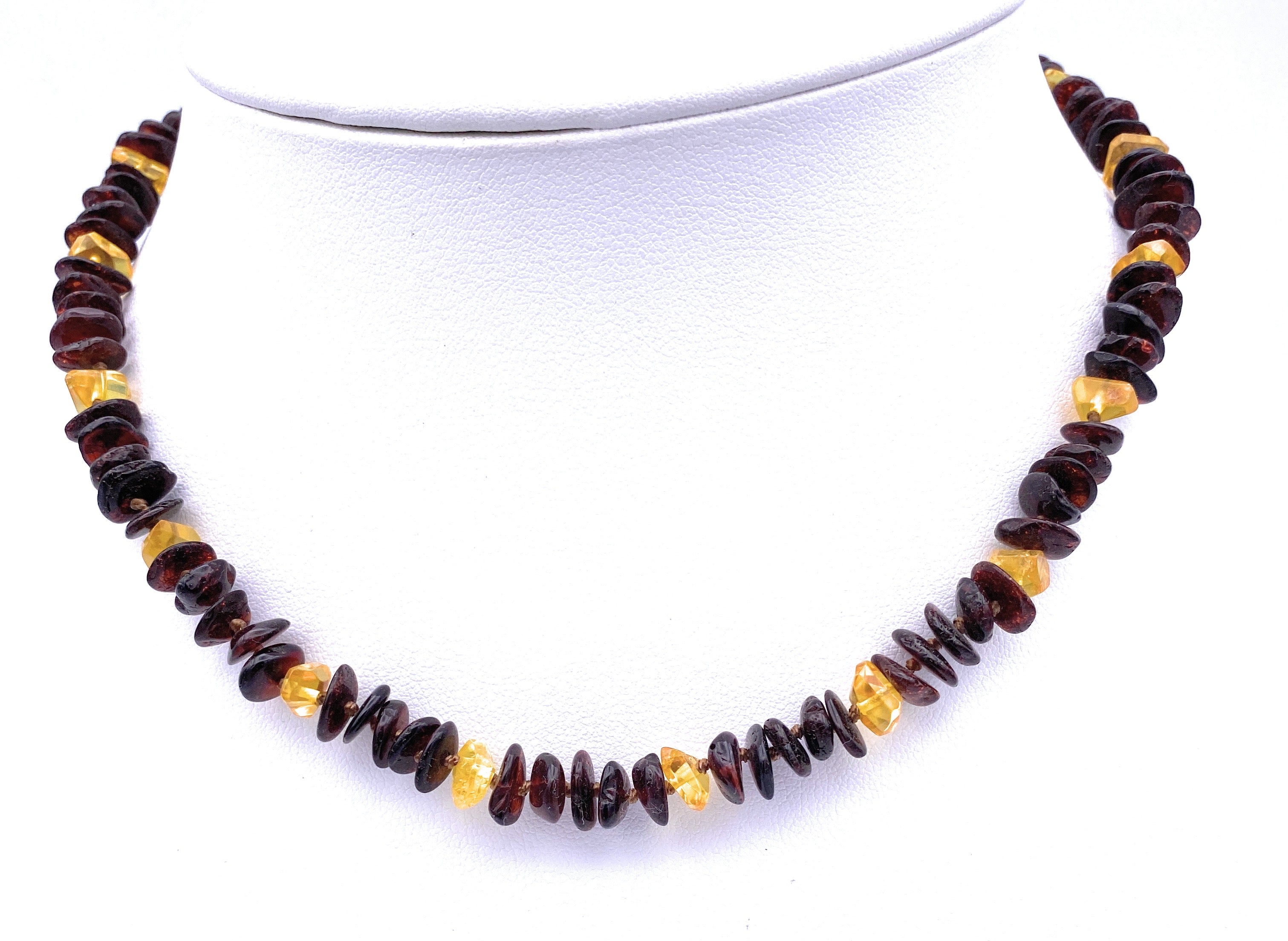 Mehrfarbige Bernstein Halskette 8mm