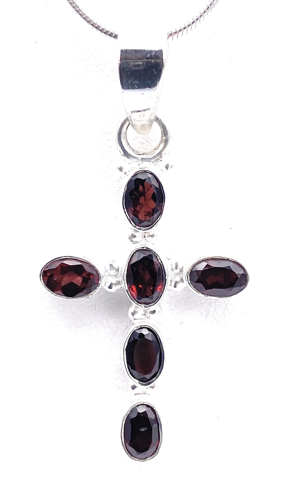 Granat Anhänger Kreuz