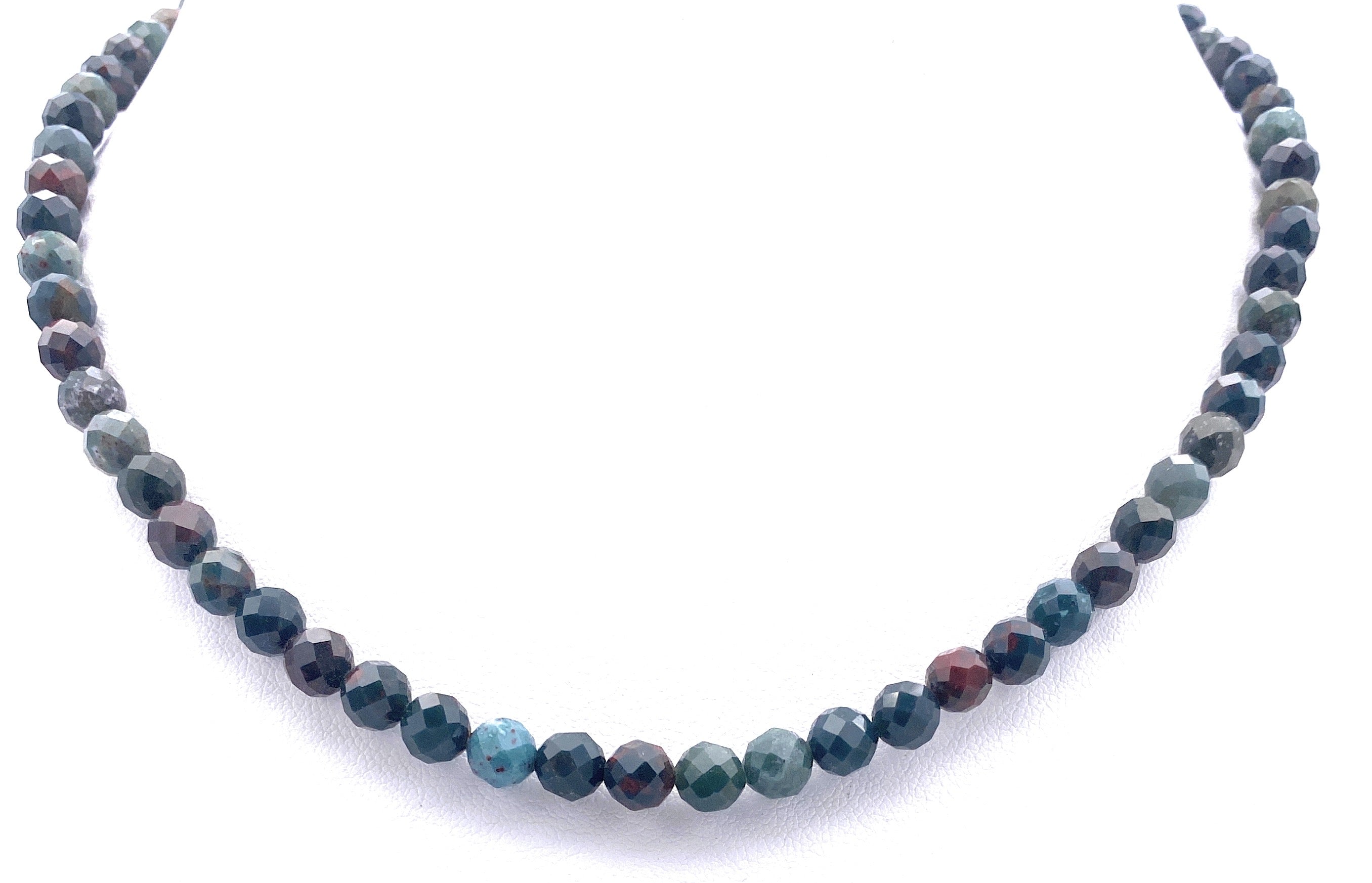 Facettierte Heliotrop Halskette 6mm