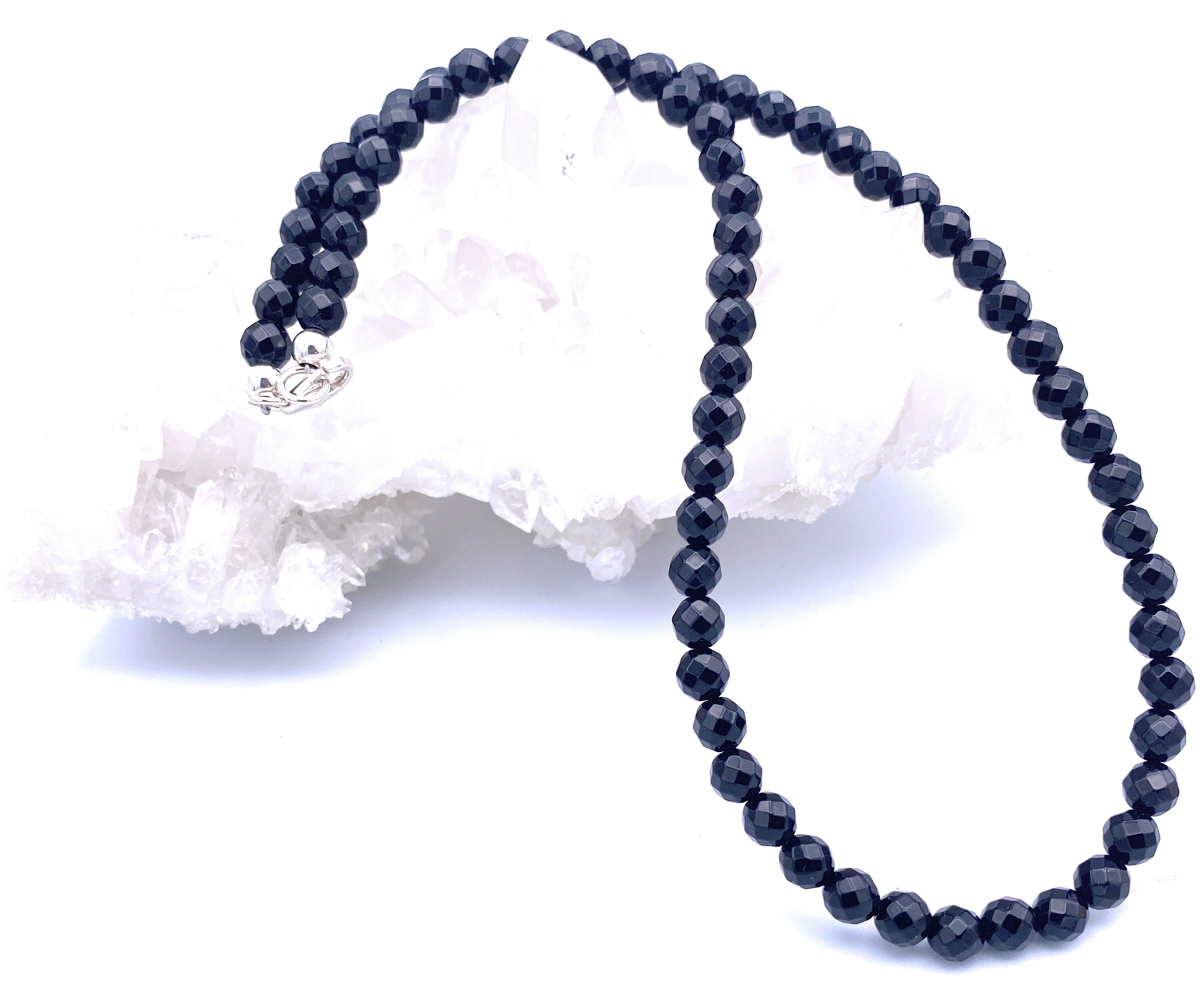 Facettierte Onyx Halskette 8mm