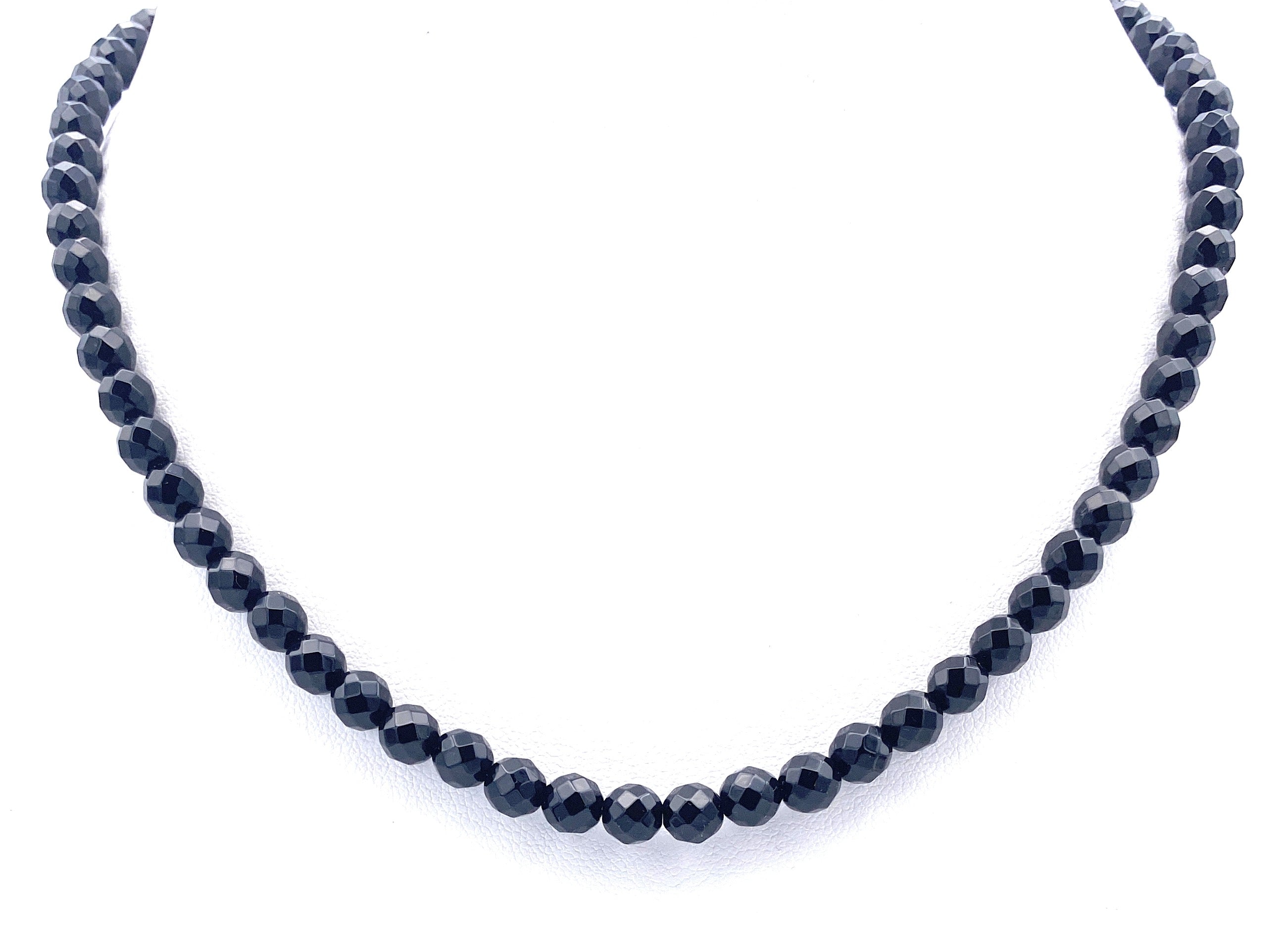 Facettierte Onyx Halskette 8mm