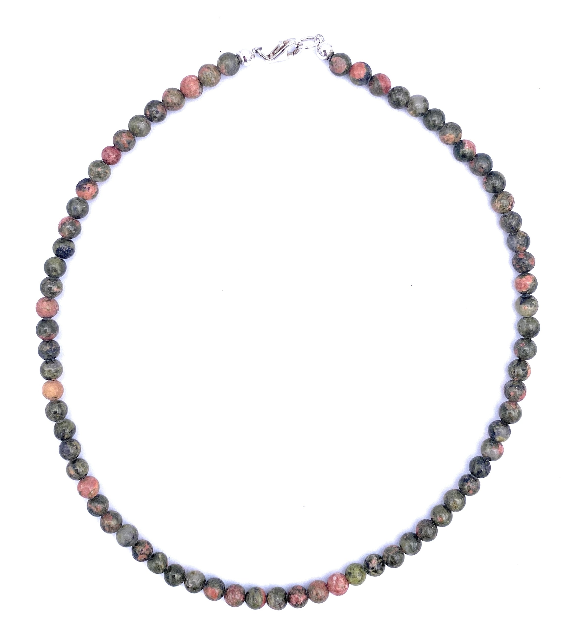 Epidot -Unakit Halskette