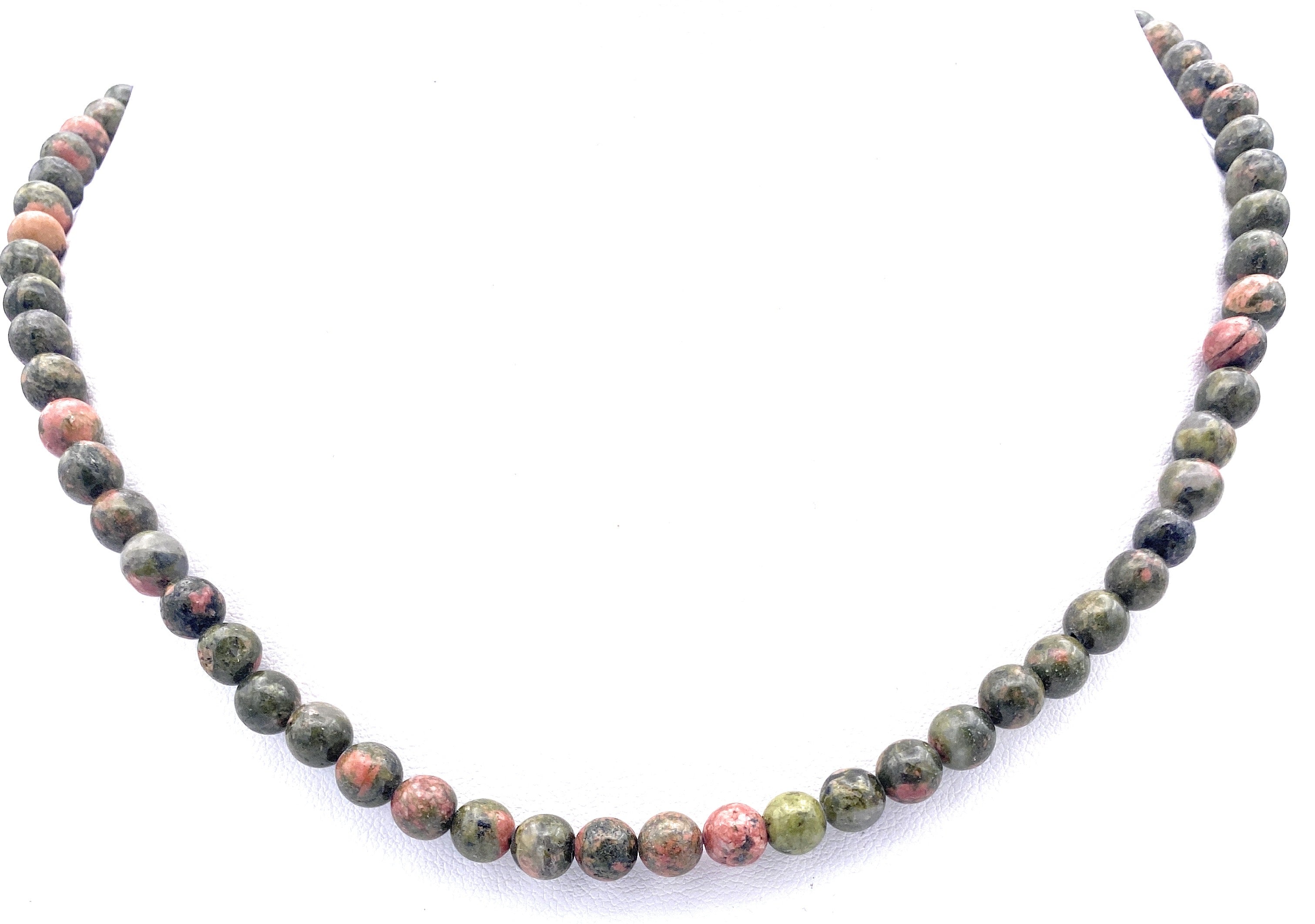 Epidot -Unakit Halskette