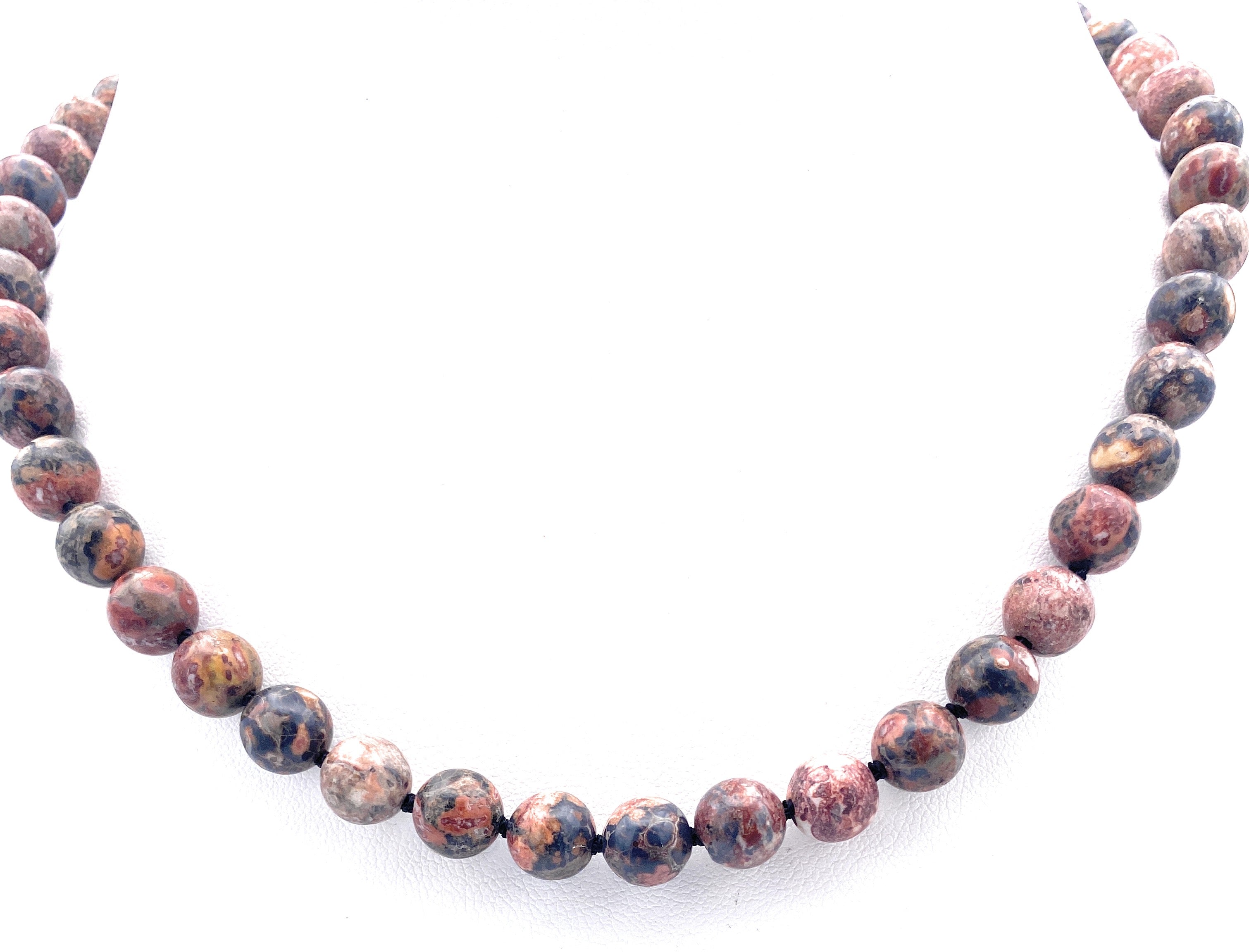 Leoparden-Jaspis Kugel Halskette 8mm