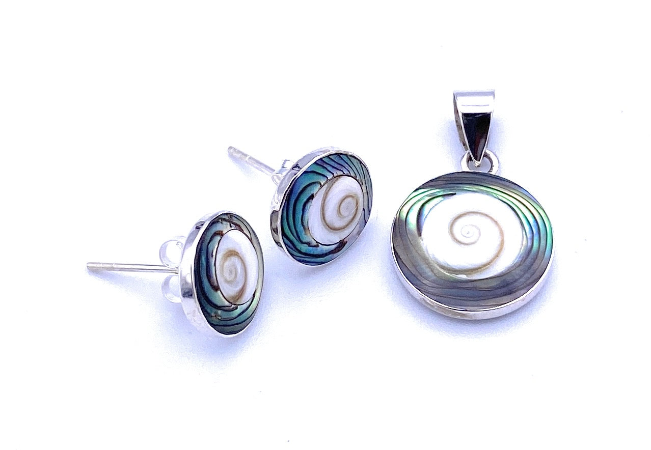Operculum mit Abalone Ohrstecker