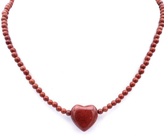 Rote Jaspis Halskette mit Herz
