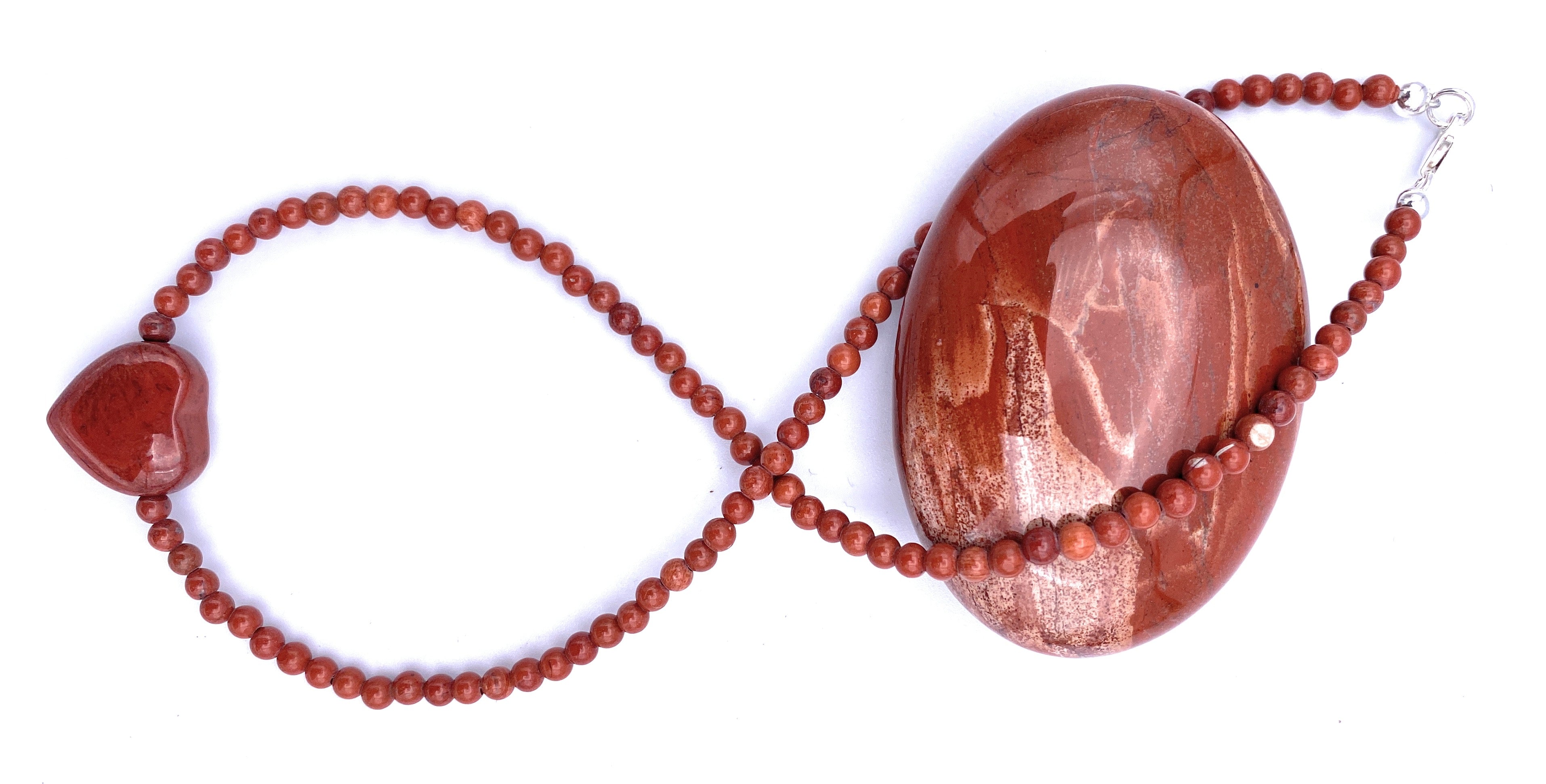Rote Jaspis Halskette mit Herz