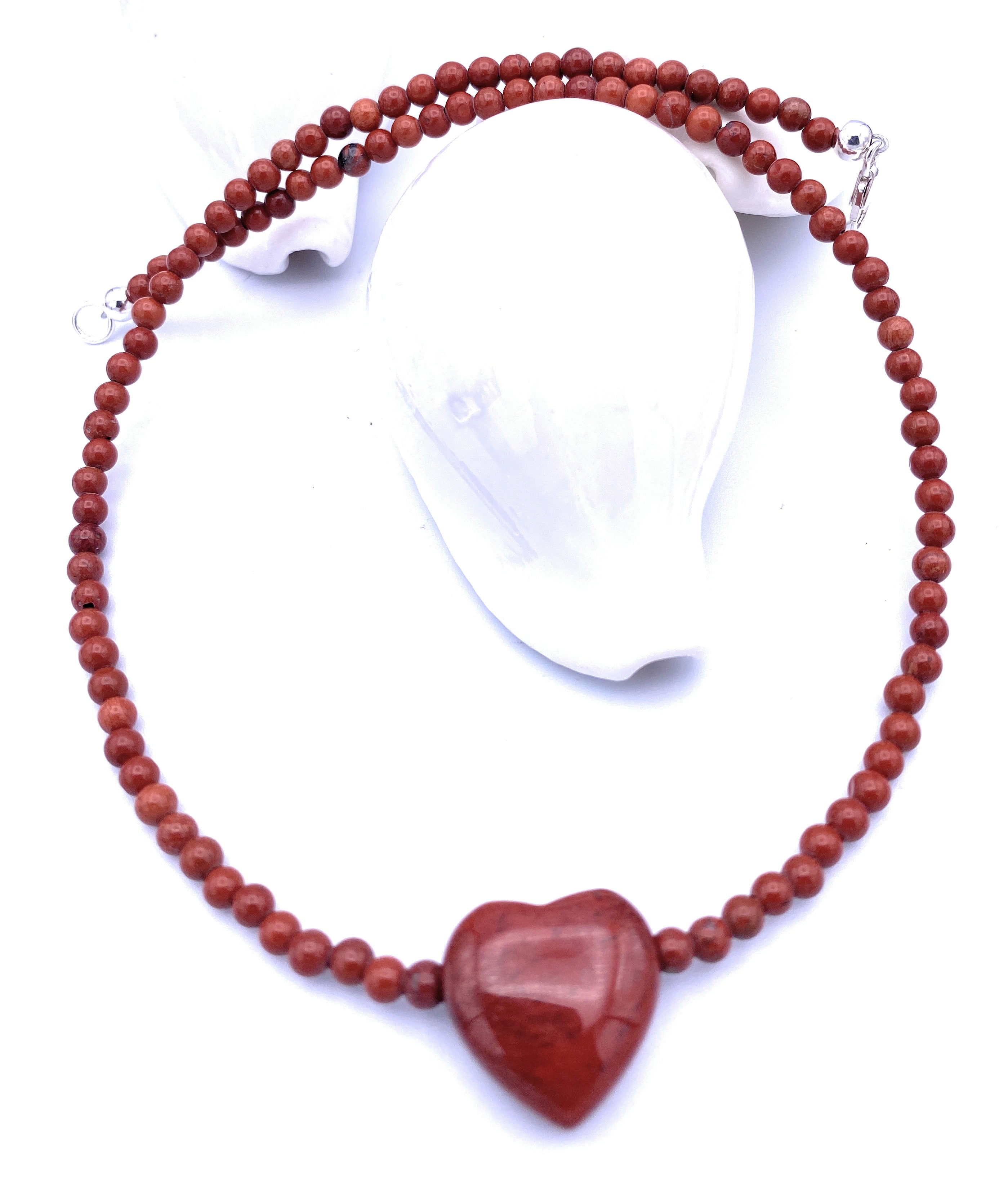 Rote Jaspis Halskette mit Herz
