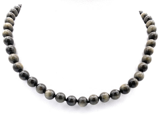 Gold-Obsidian Kugel Halskette 8mm