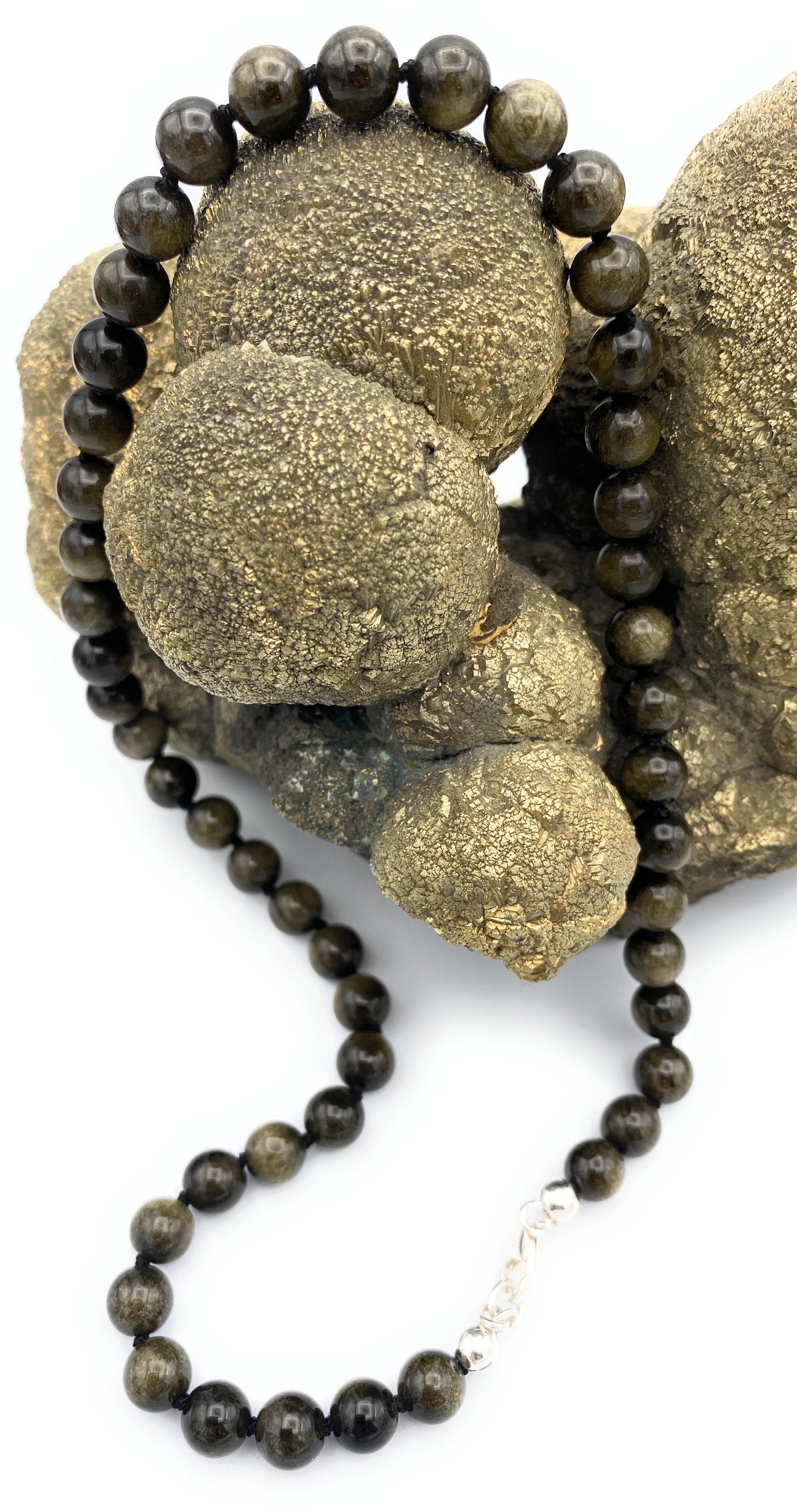 Gold-Obsidian Kugel Halskette 8mm