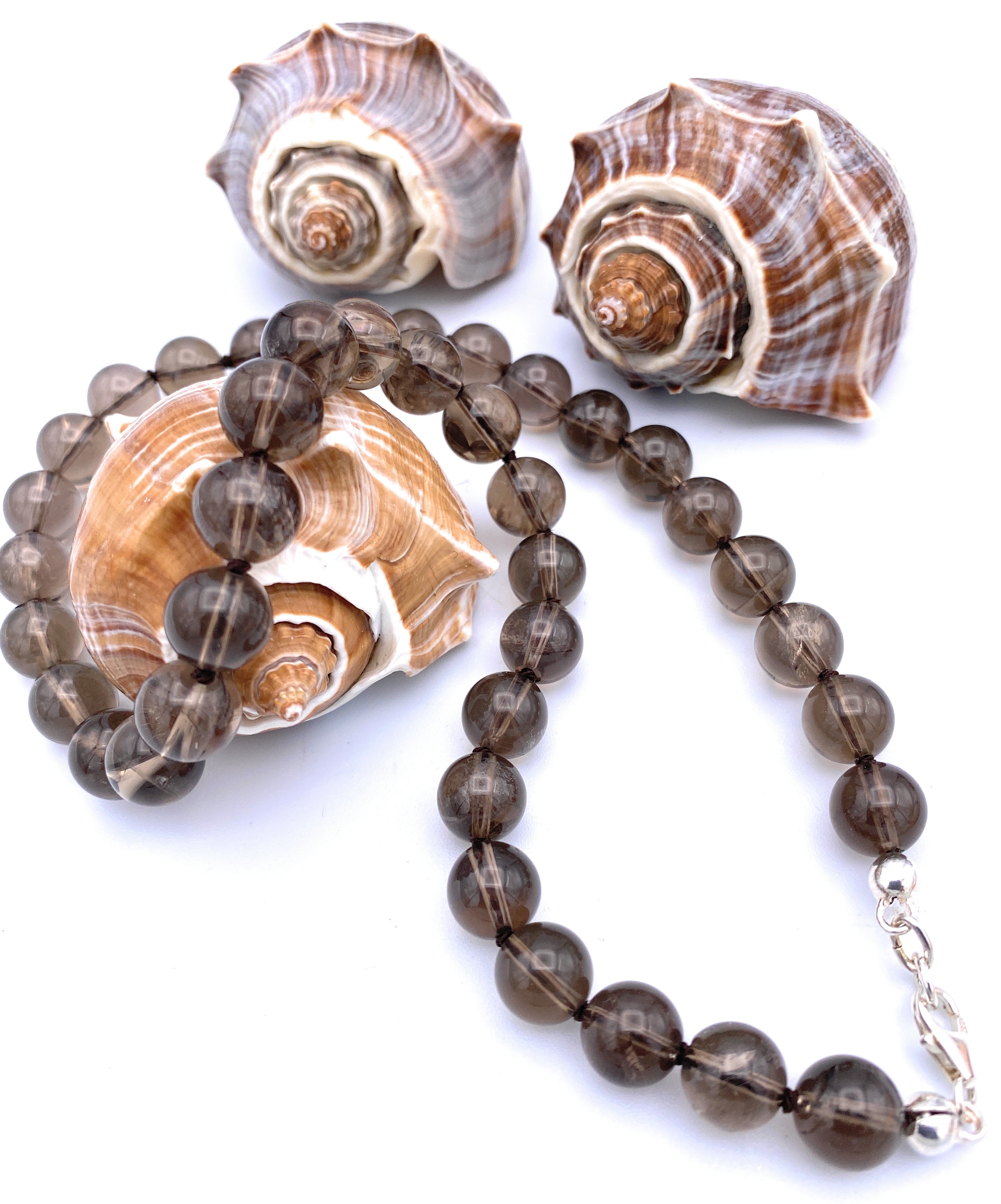 Rauchquarz Kugel Halskette 10mm