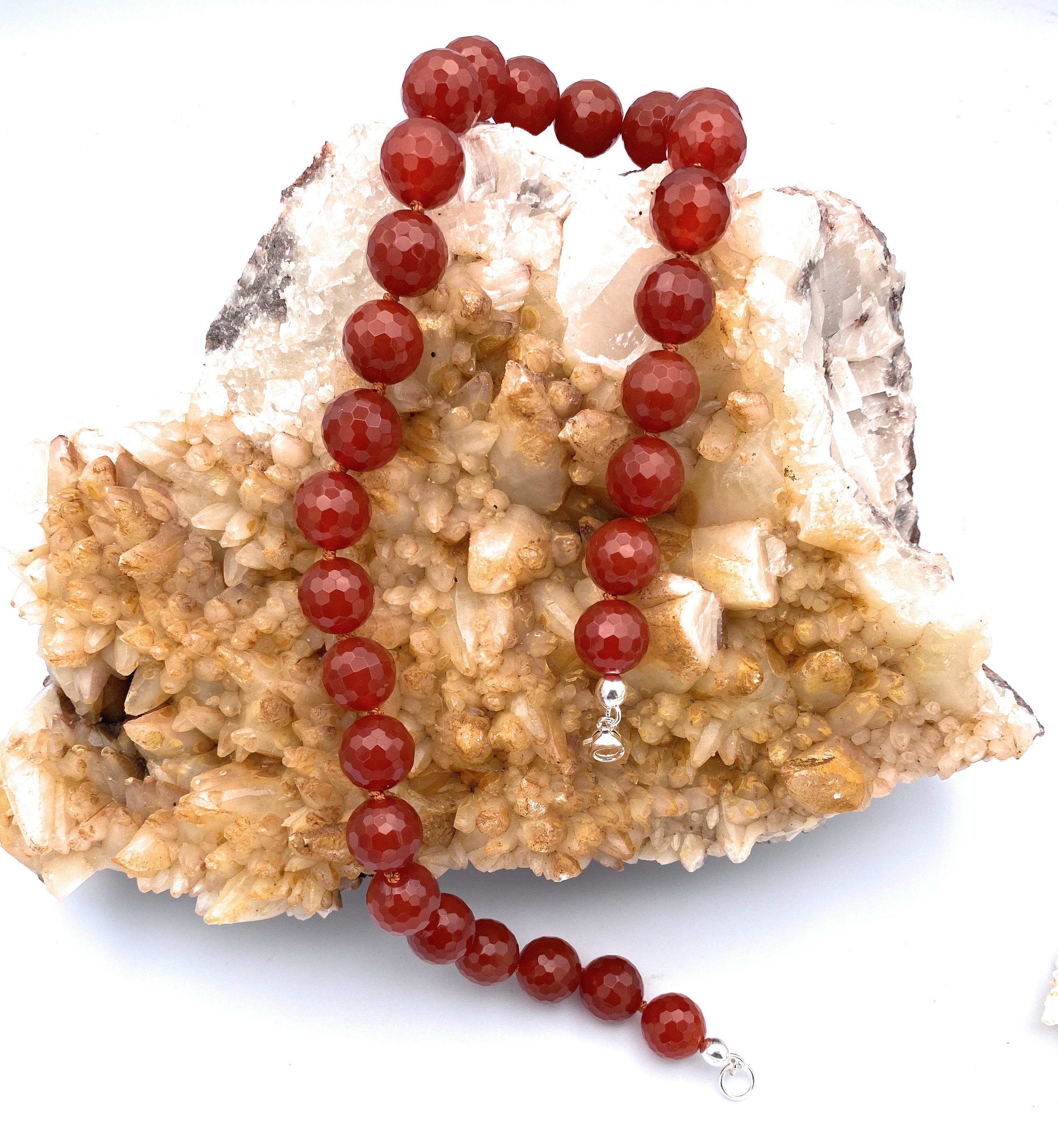 Facettierte Carneol Halskette 14mm