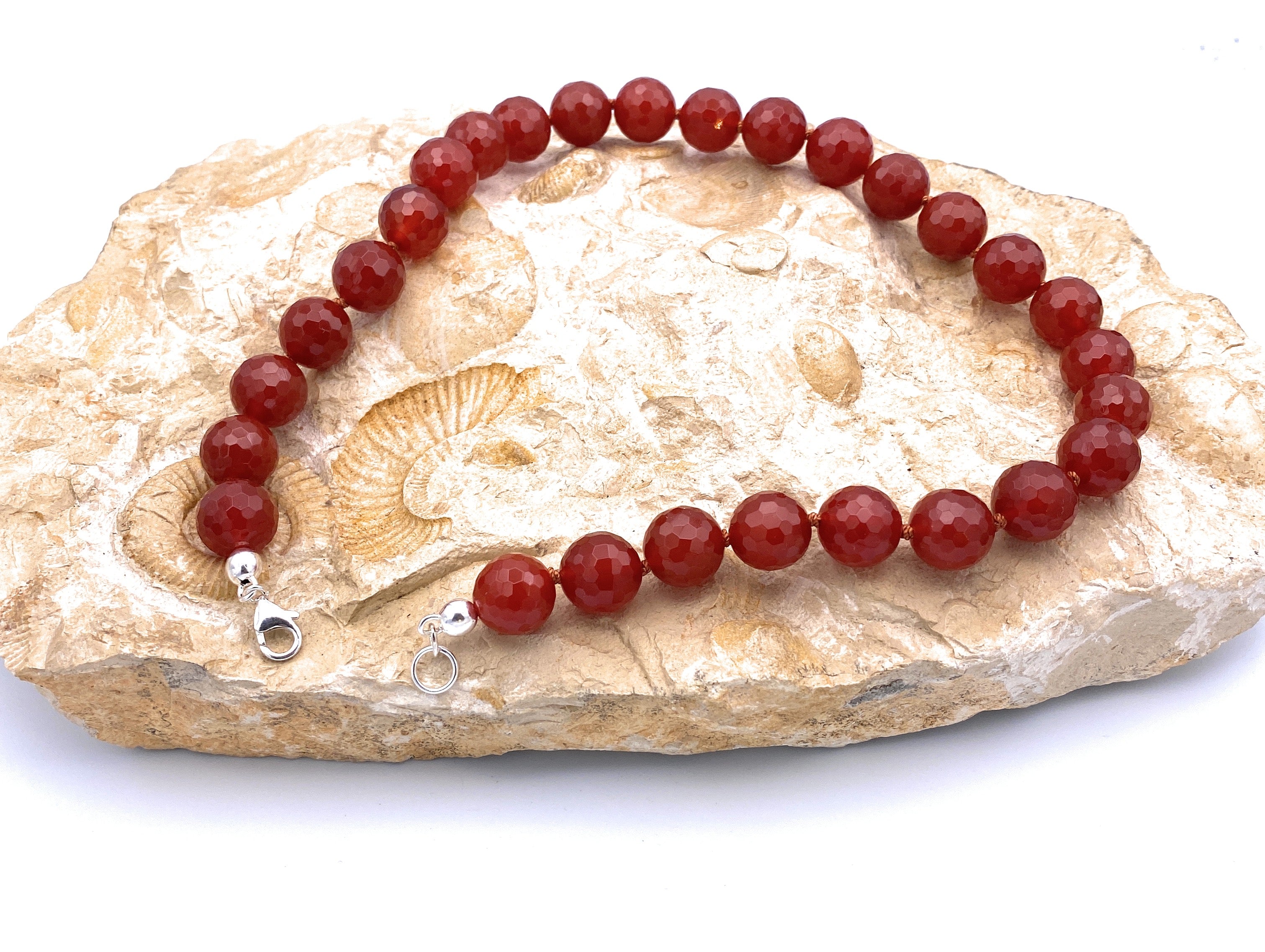 Facettierte Carneol Halskette 14mm