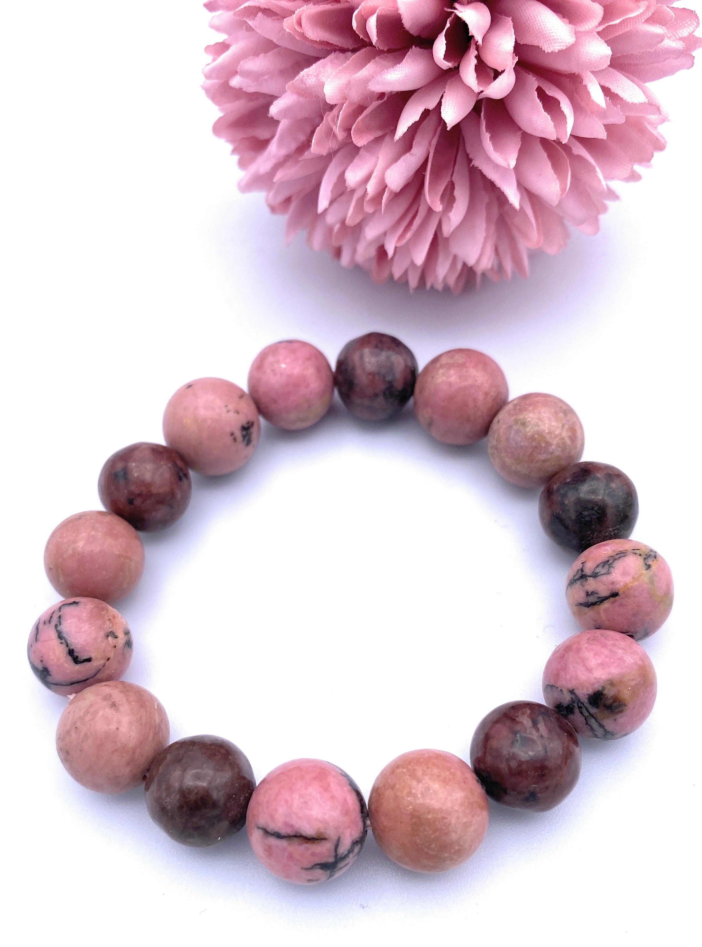 Rhodonit Armband 12 mm