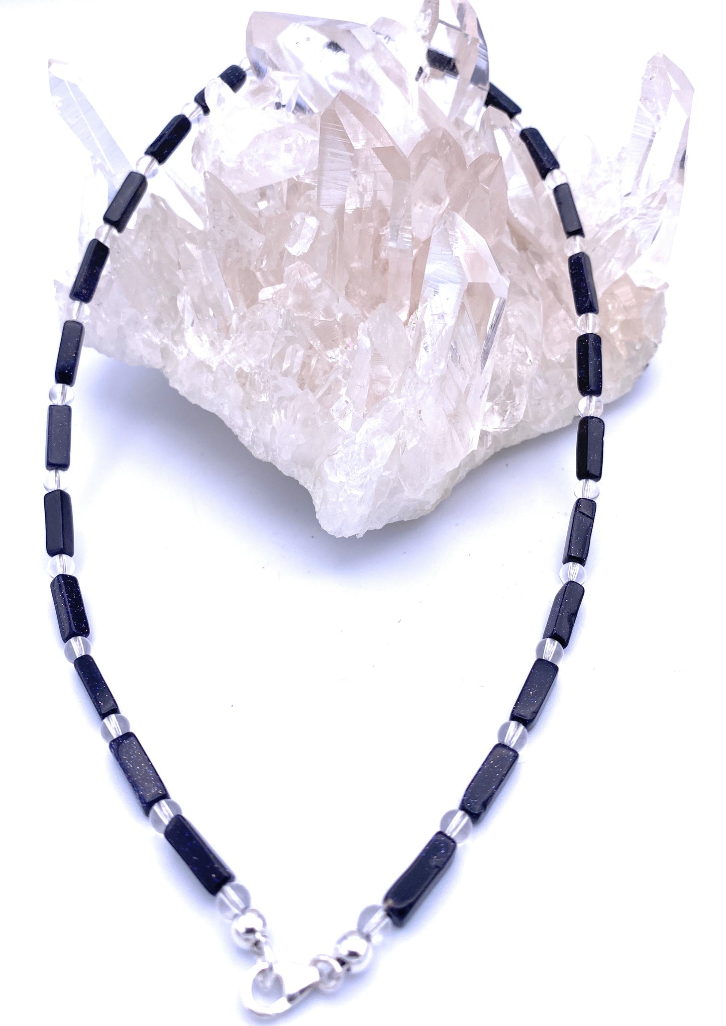Blaufluss Halskette mit Bergkristall