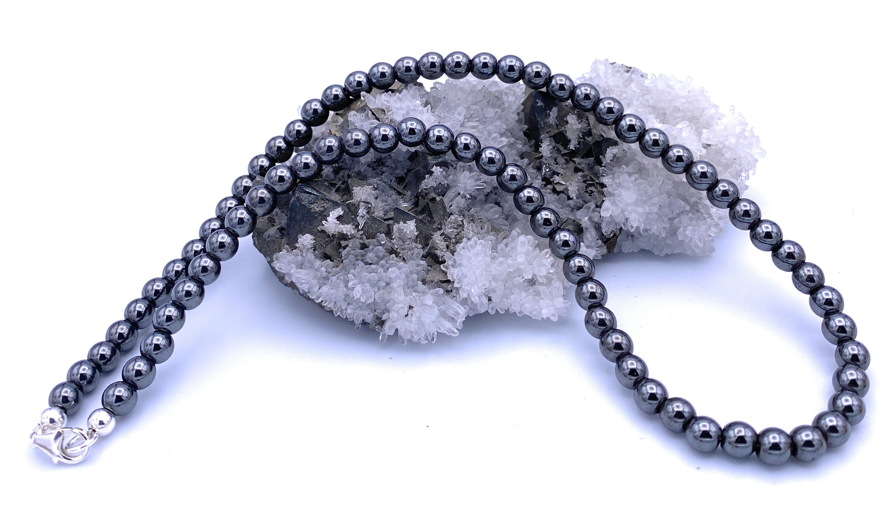 Hämatit Kugel Halskette 6mm