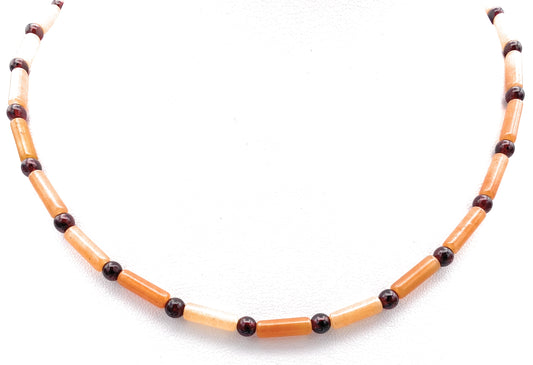 Aventurin orange Halskette mit Granat