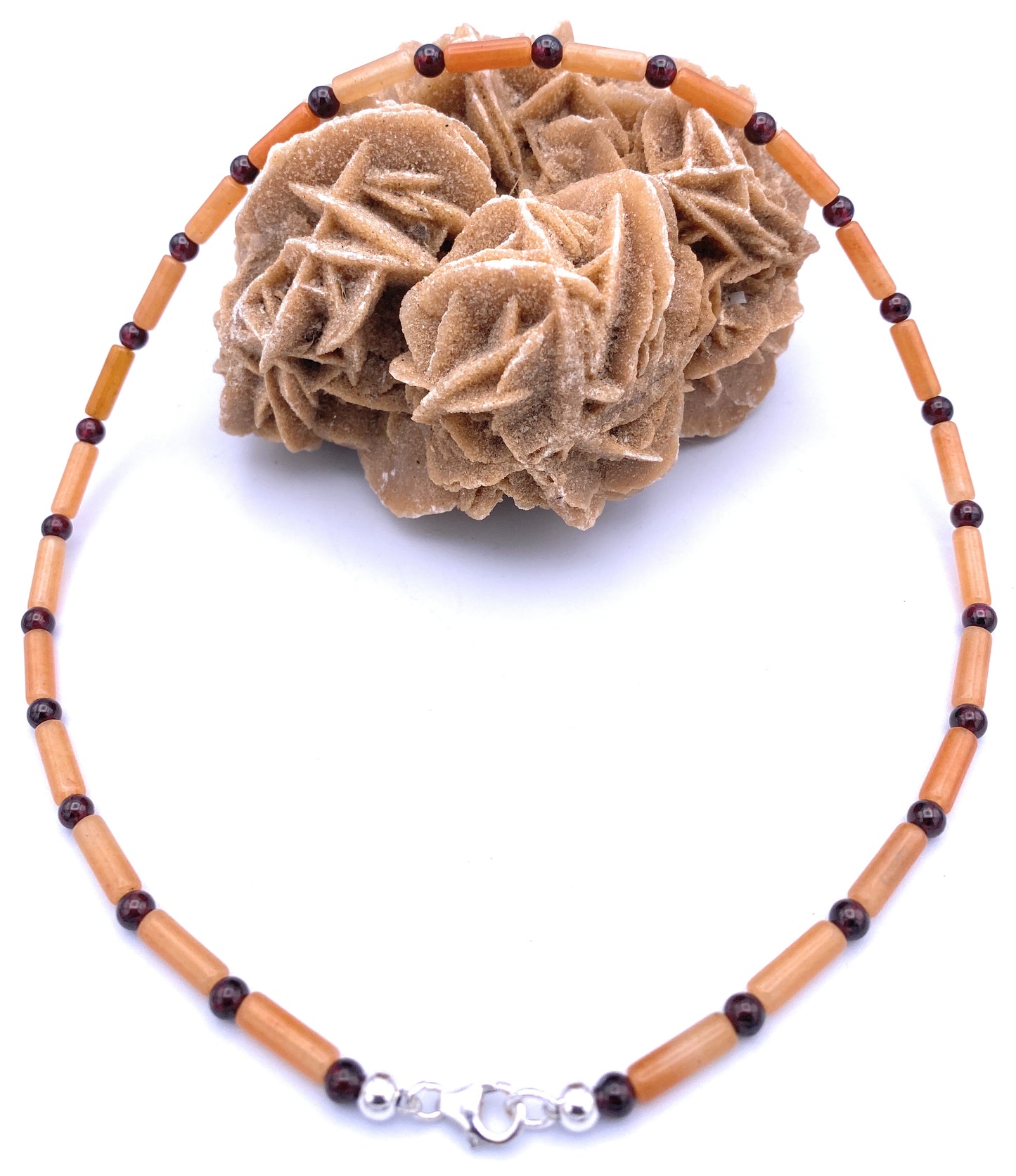 Aventurin orange Halskette mit Granat