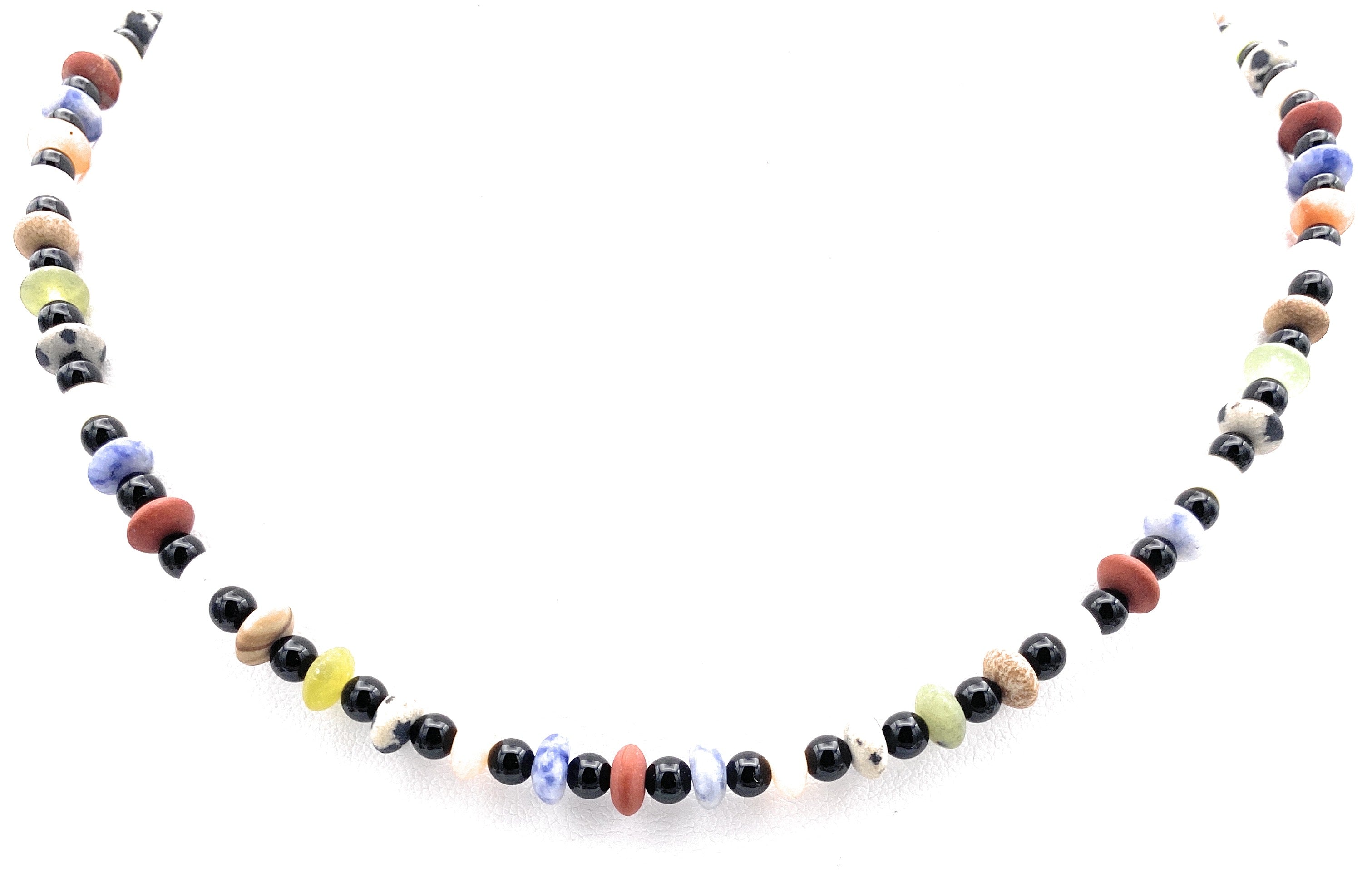 Onyx Halskette mit Edelstein Linsen