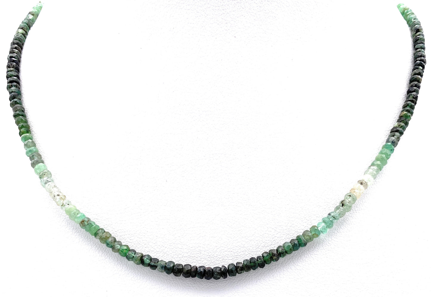 Facettierte Smaragd Linsen-Halskette 3mm