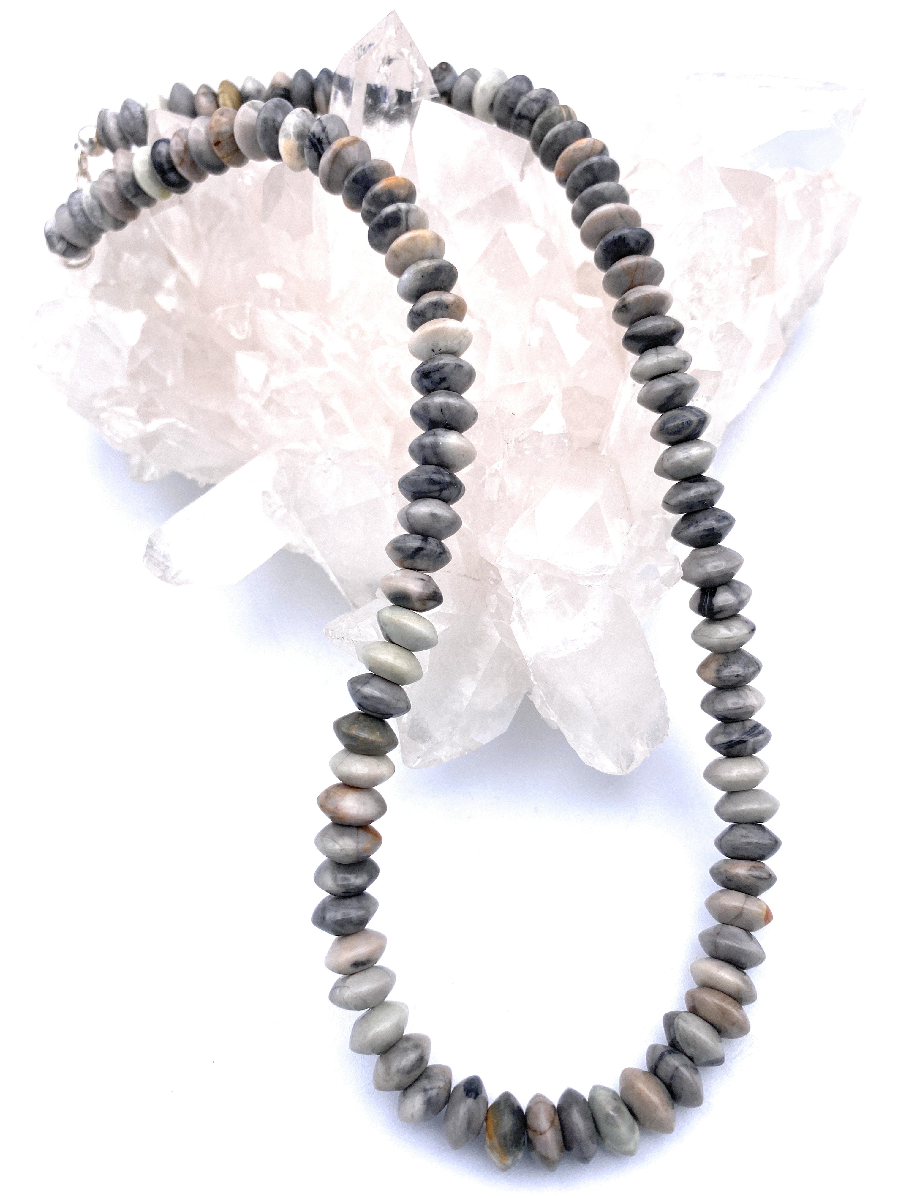 Picasso-Jaspis Linsen Halskette 8mm