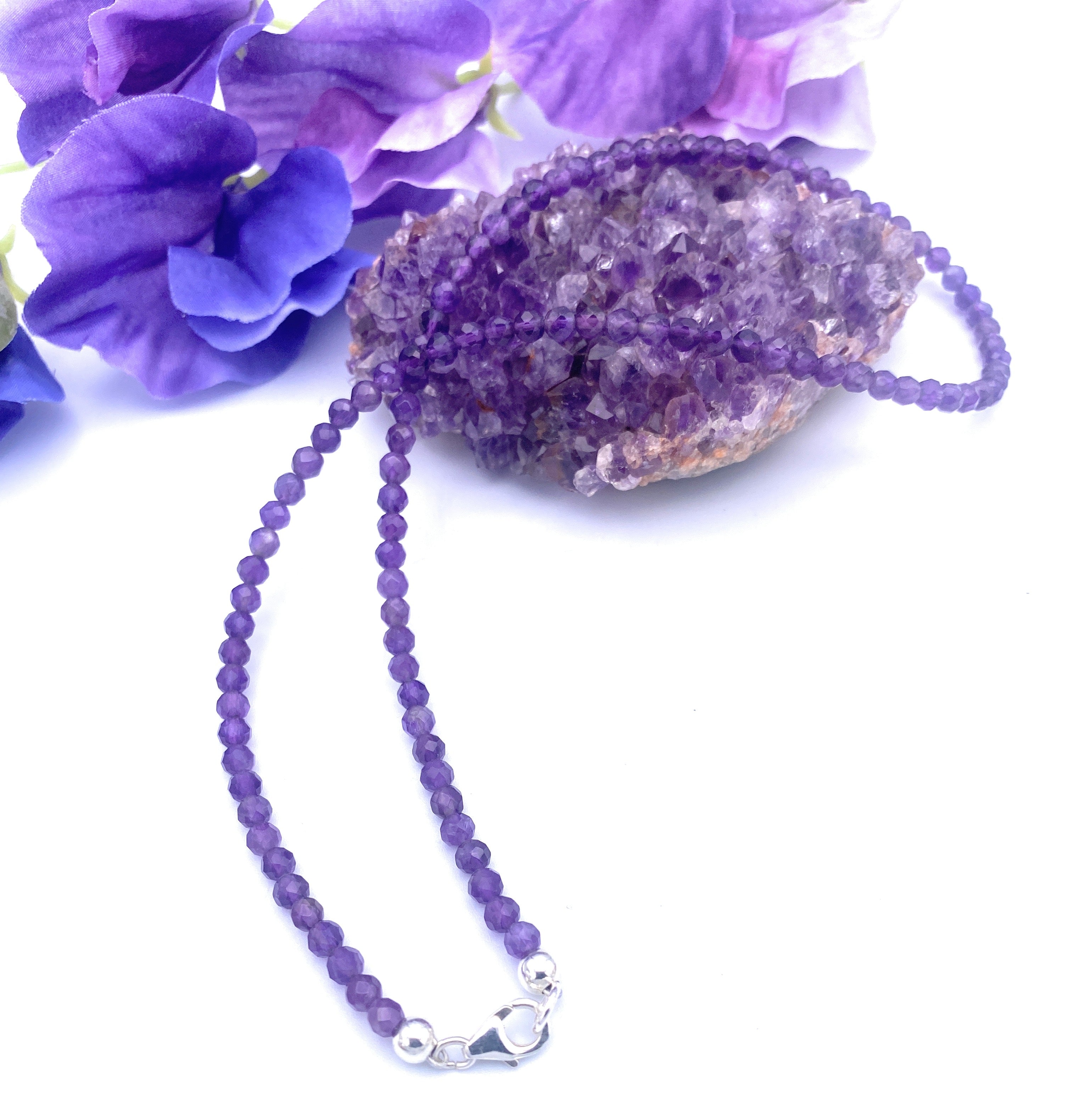Fein facettierte Amethyst Halskette