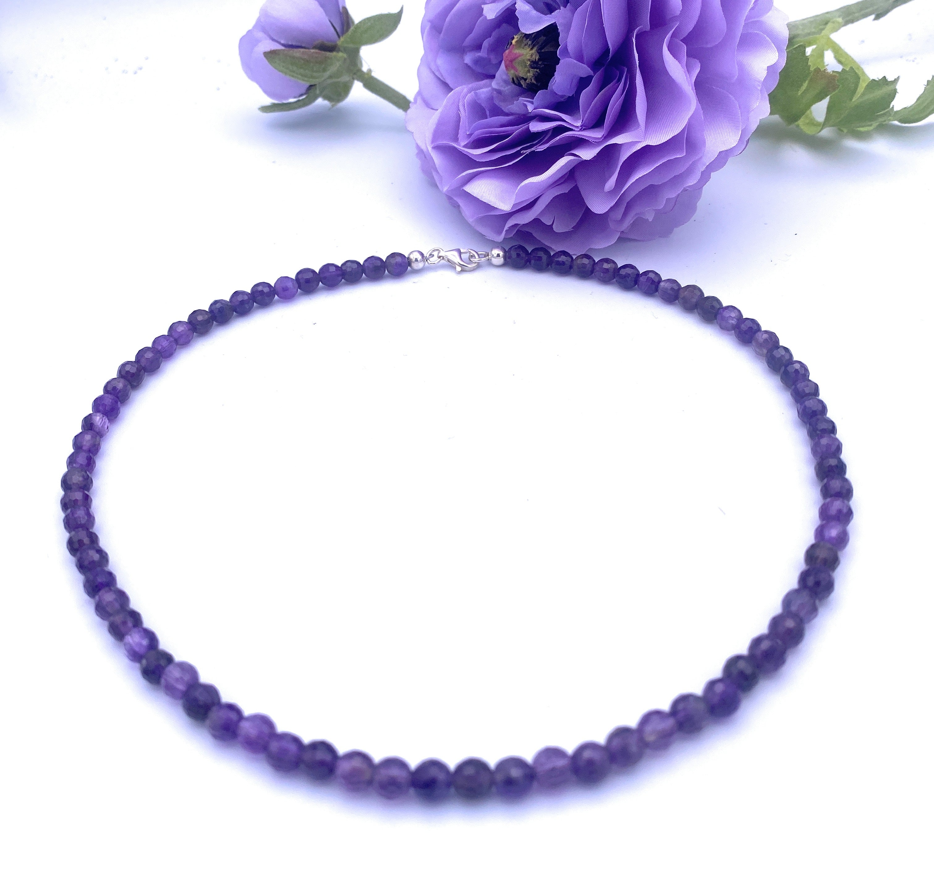 Facettierte Amethyst Halskette 6mm
