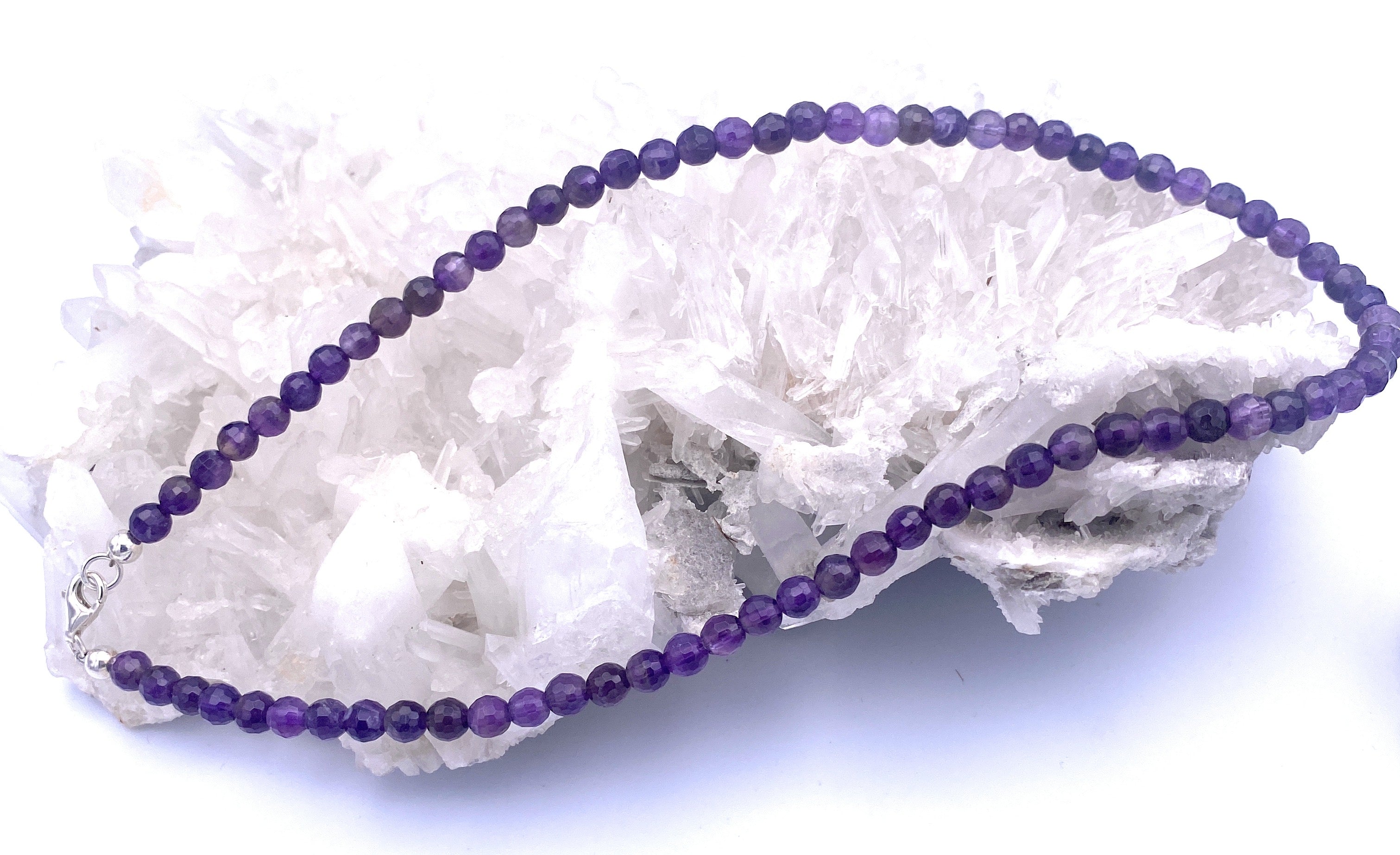 Facettierte Amethyst Halskette 6mm