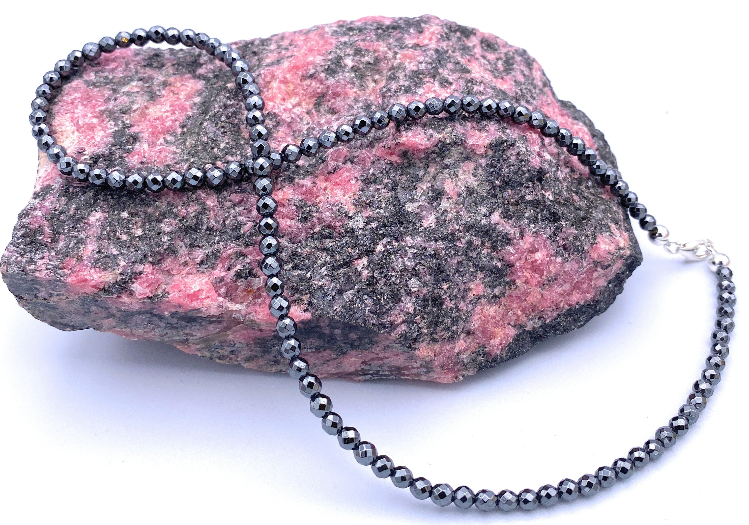 Facettierte Hämatit Halskette 4mm