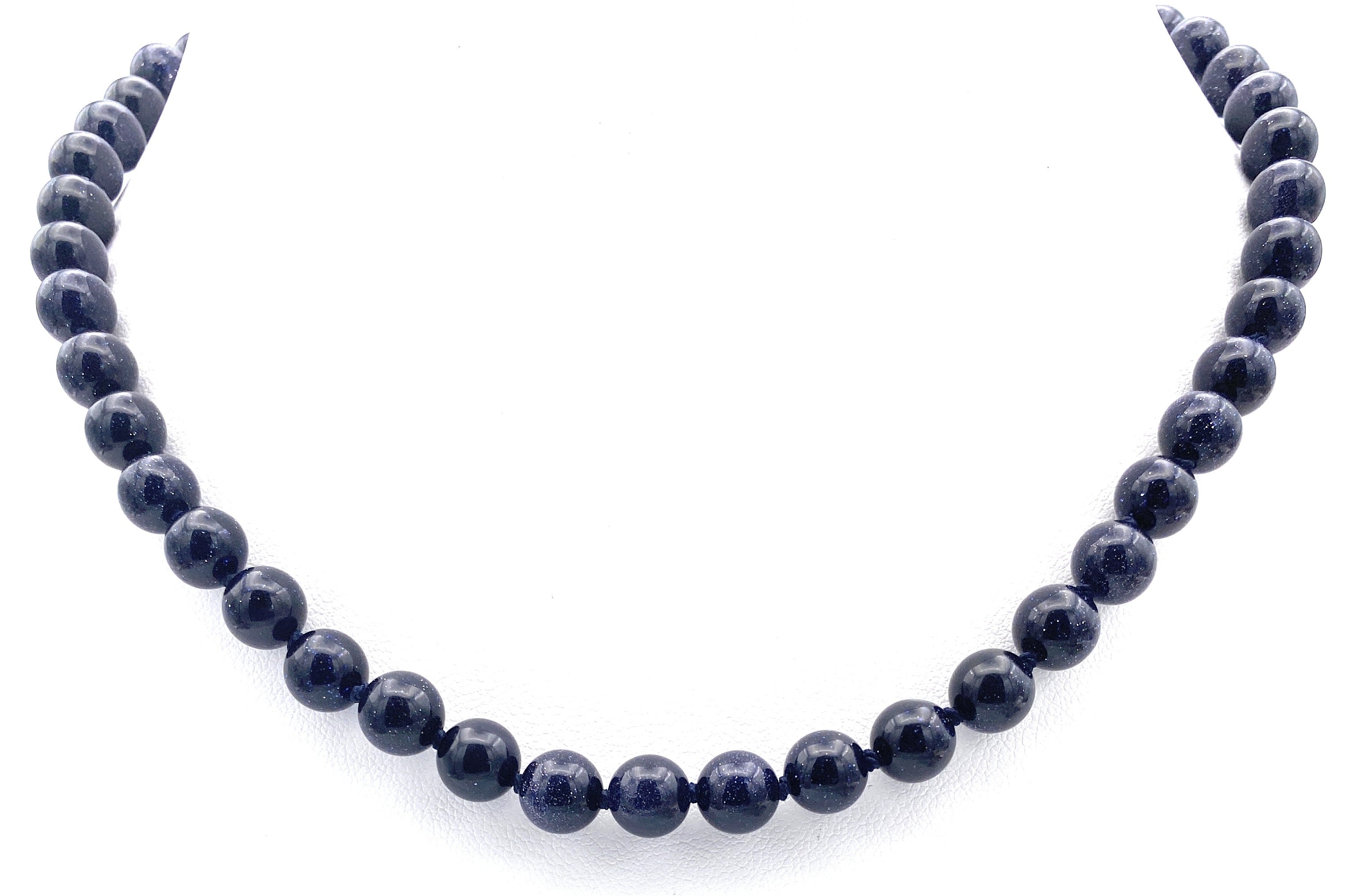 Blaufluss Kugel Halskette 8mm