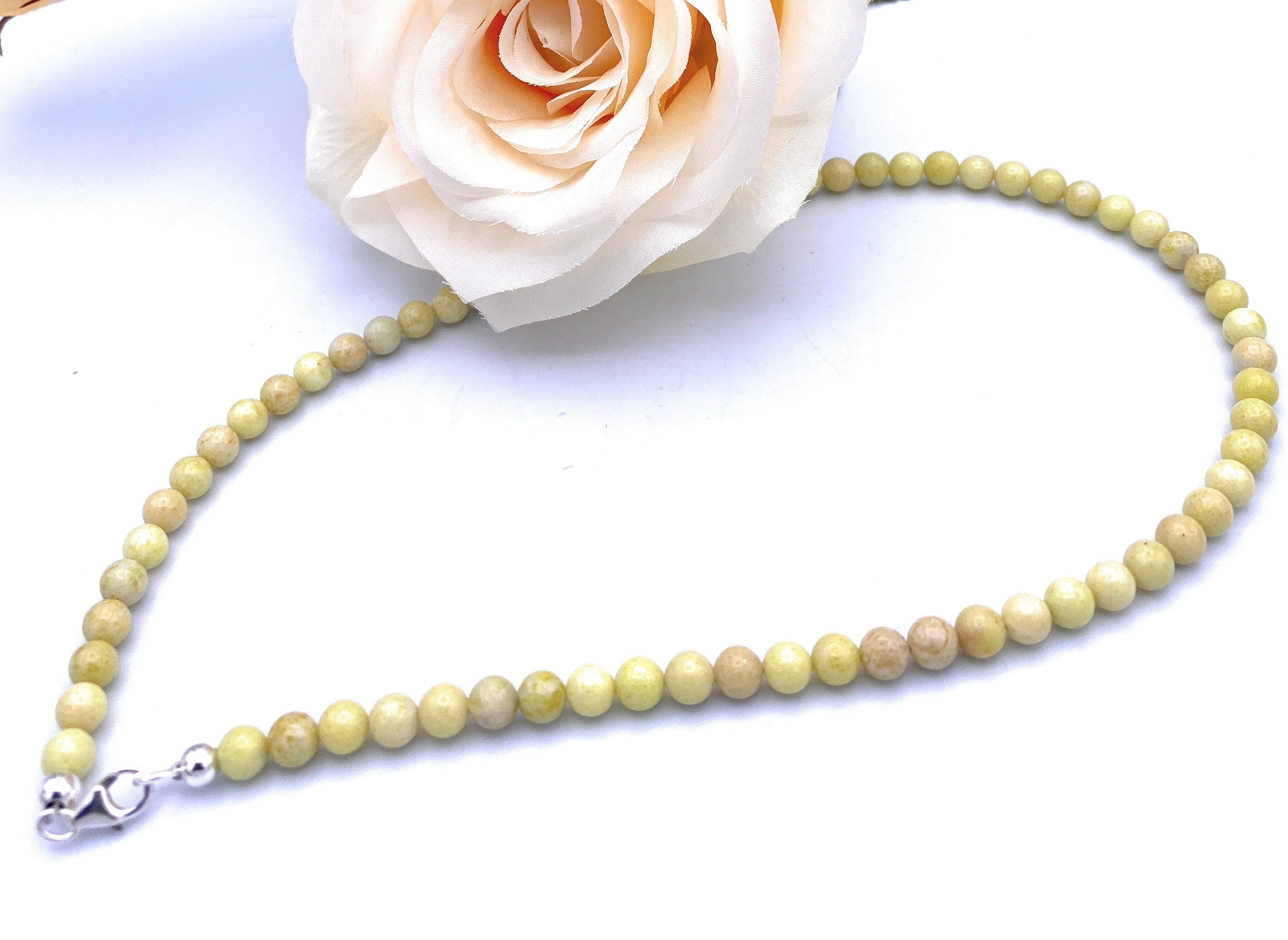Lemon-Jade Halskette 6mm