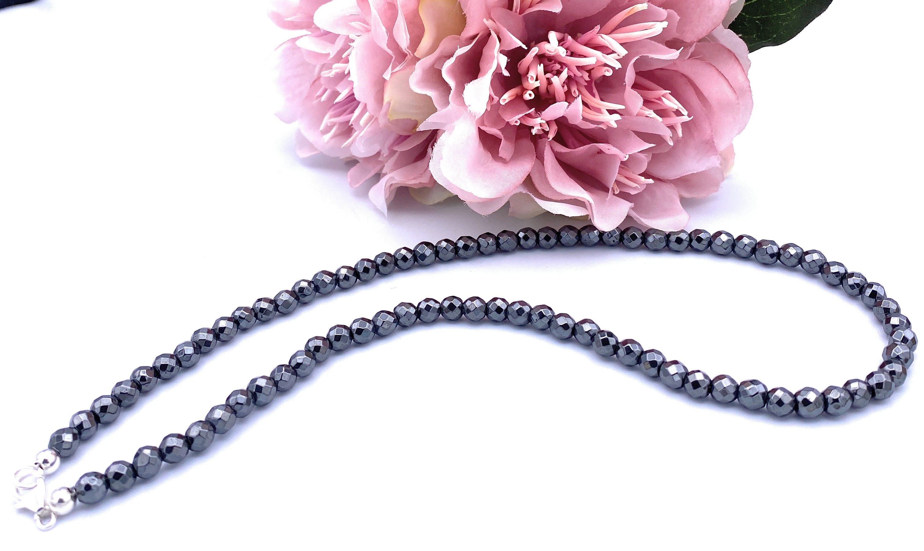 Facettierte Hämatit Halskette 6mm