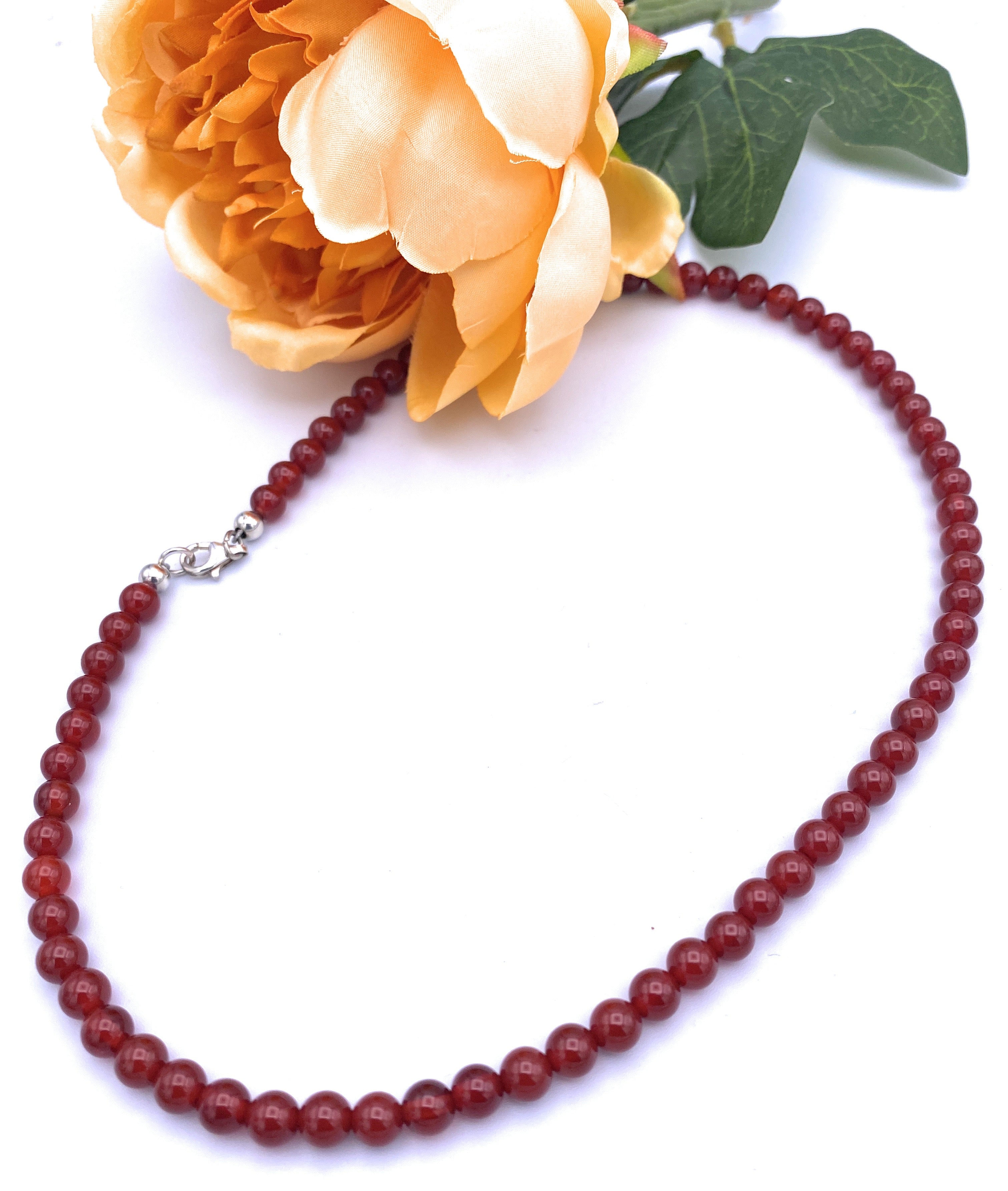 Carneol Kugel Halskette 6mm