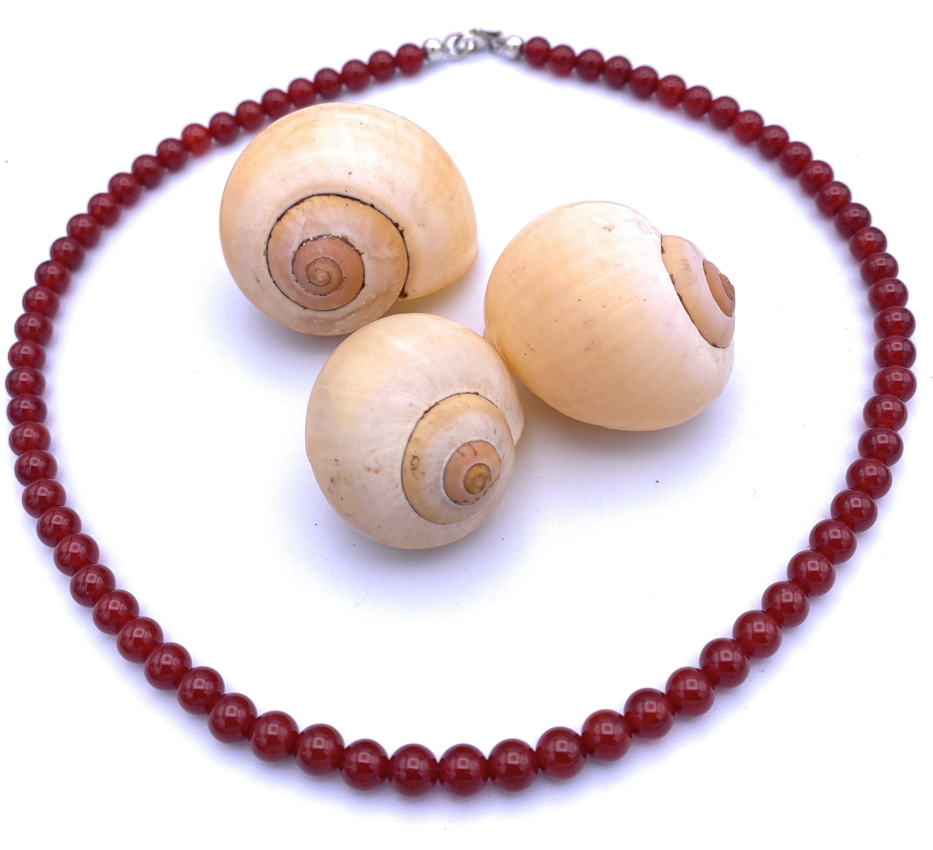 Carneol Kugel Halskette 6mm