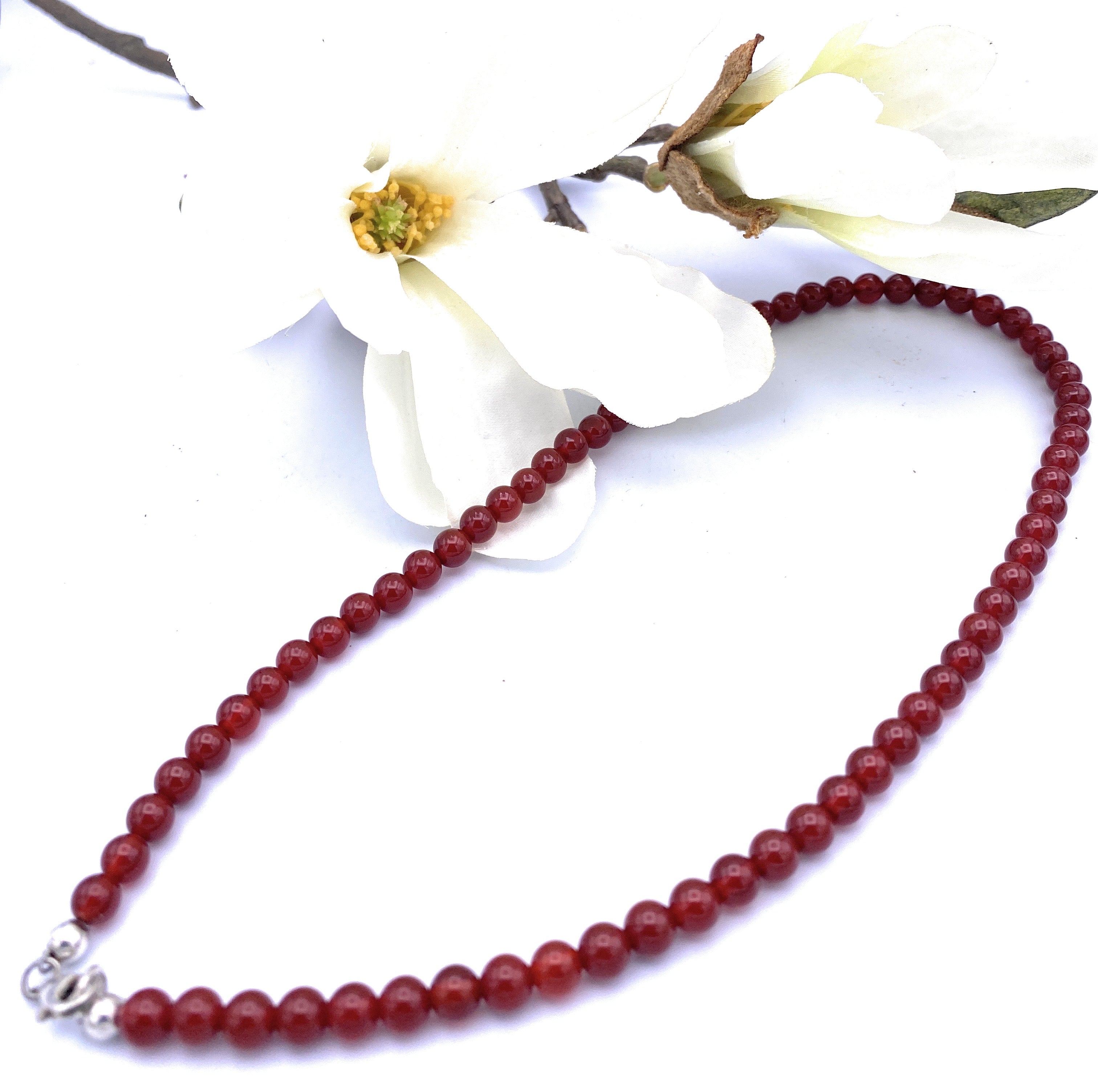 Carneol Kugel Halskette 6mm