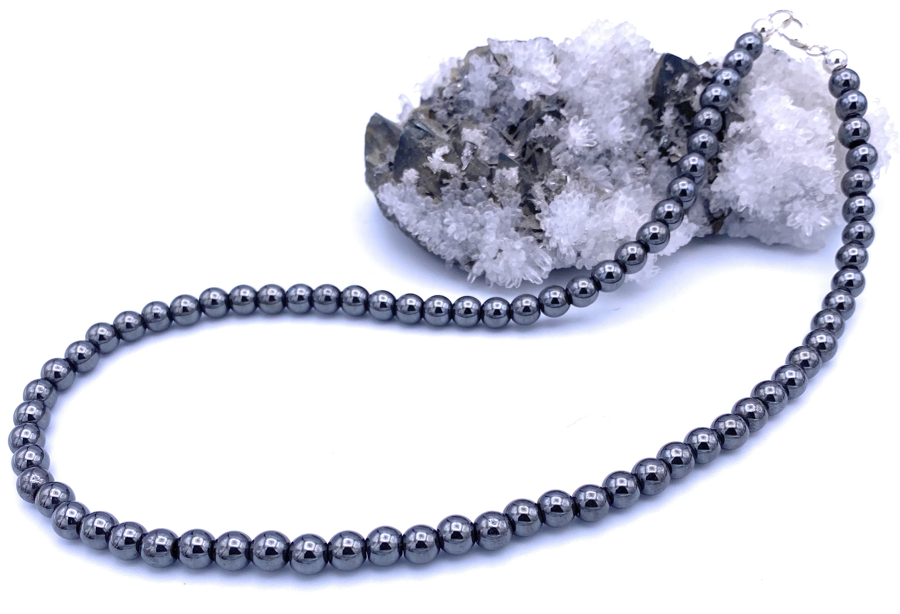 Hämatit Kugel Halskette 6mm