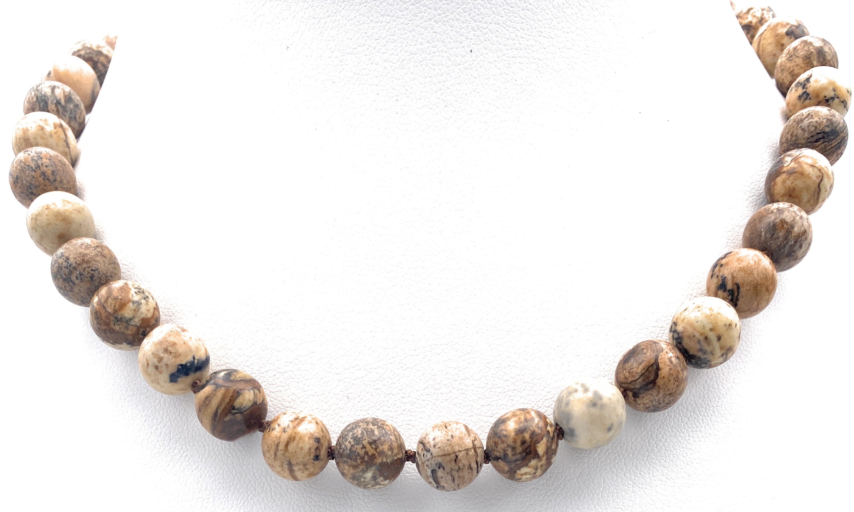 Landschafts-Jaspis Kugel Halskette 10mm