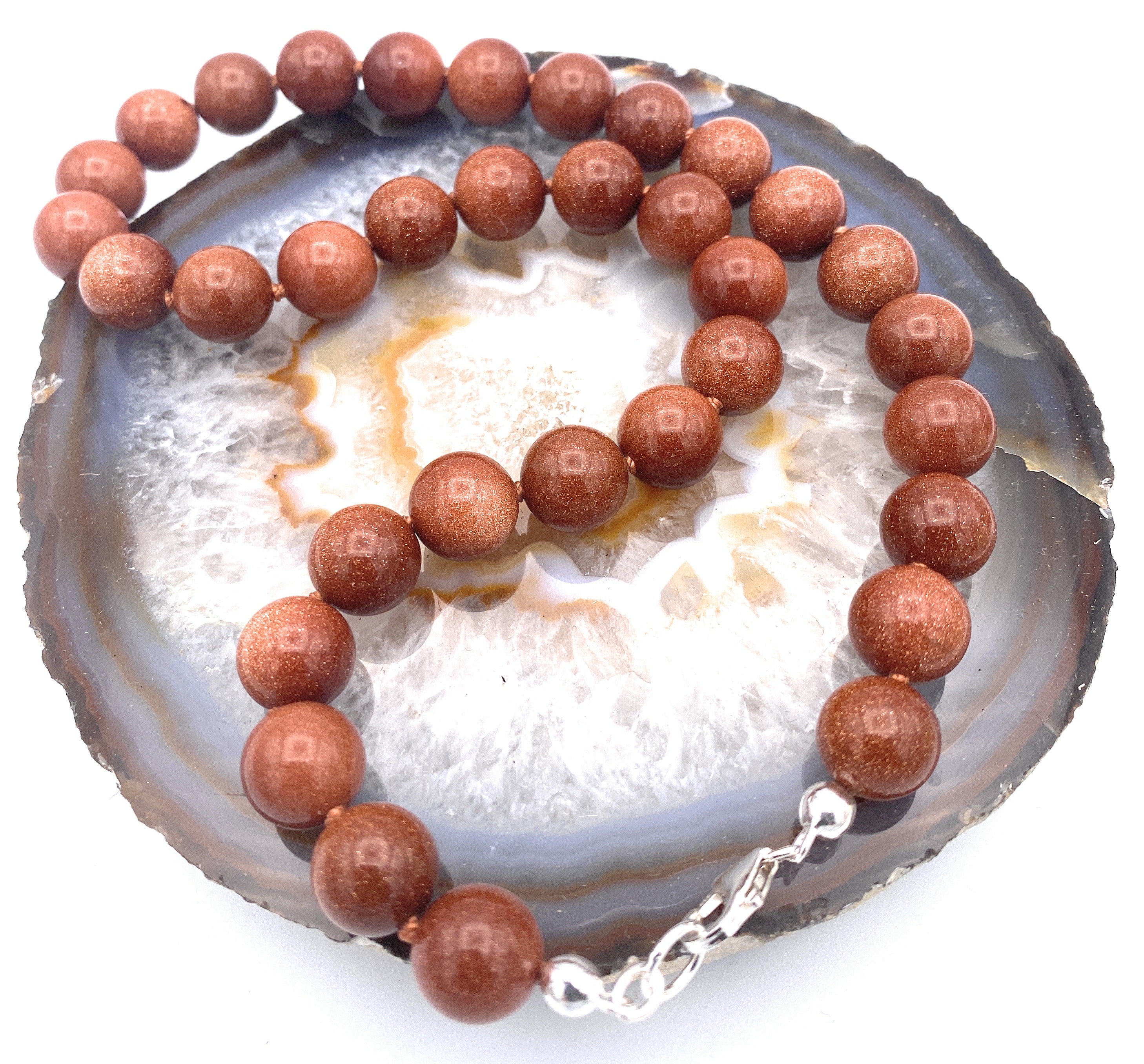 Goldfluss Kugel Halskette 14mm