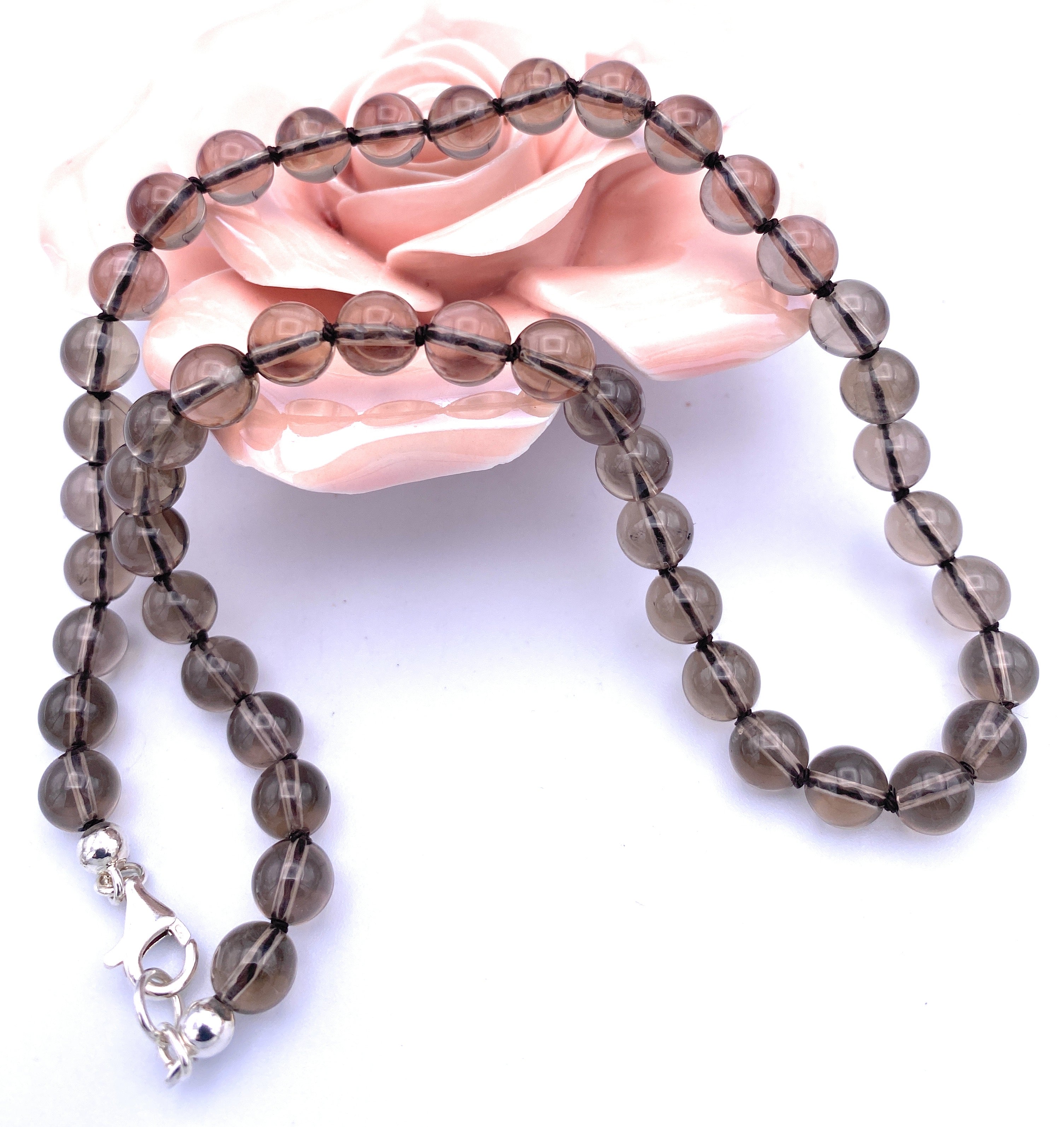 Rauchquarz Kugel Halskette 8mm